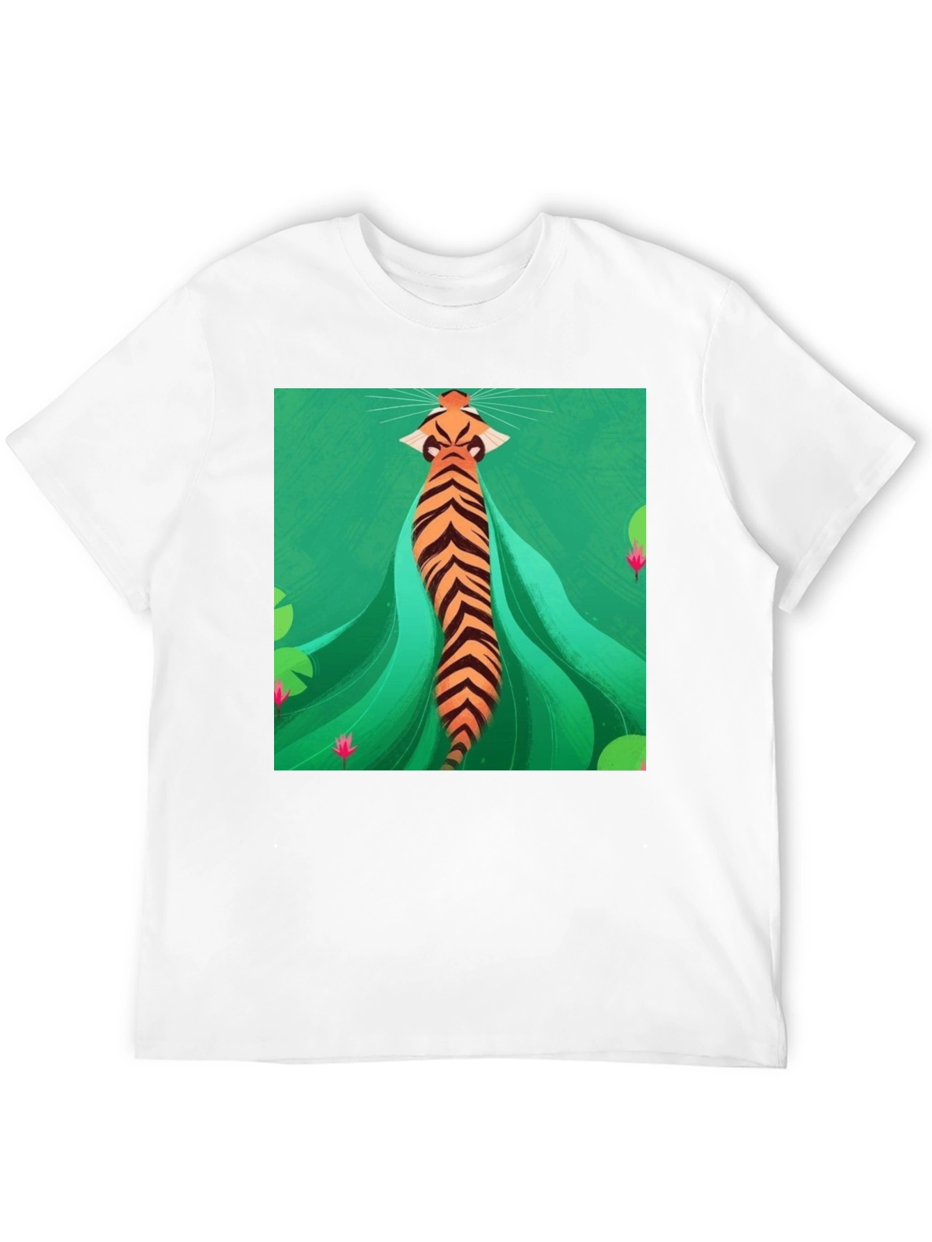 Unique Tiger Graphic Print Black T-Shirt