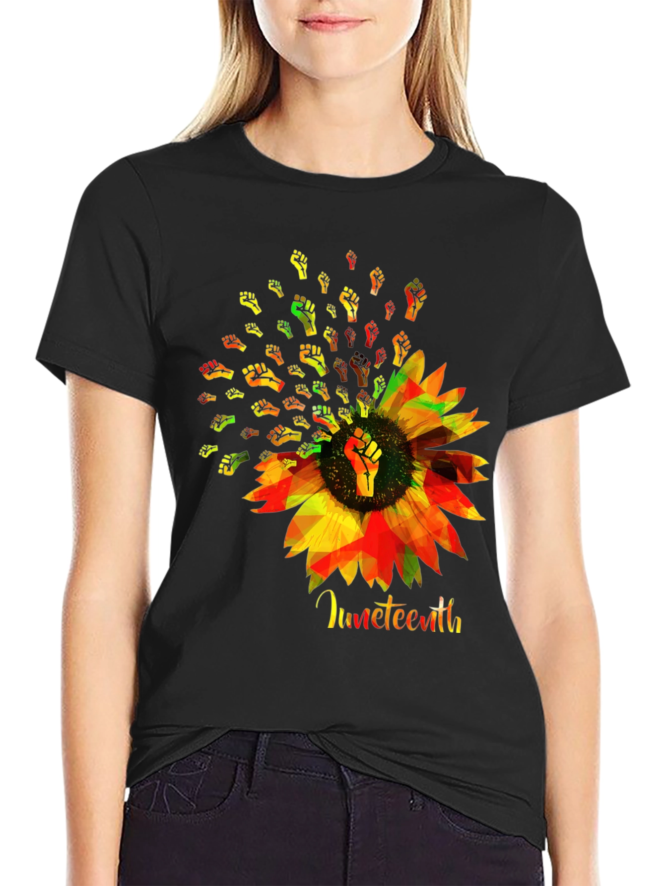 Juneteenth Sunflower Fist T-Shirt