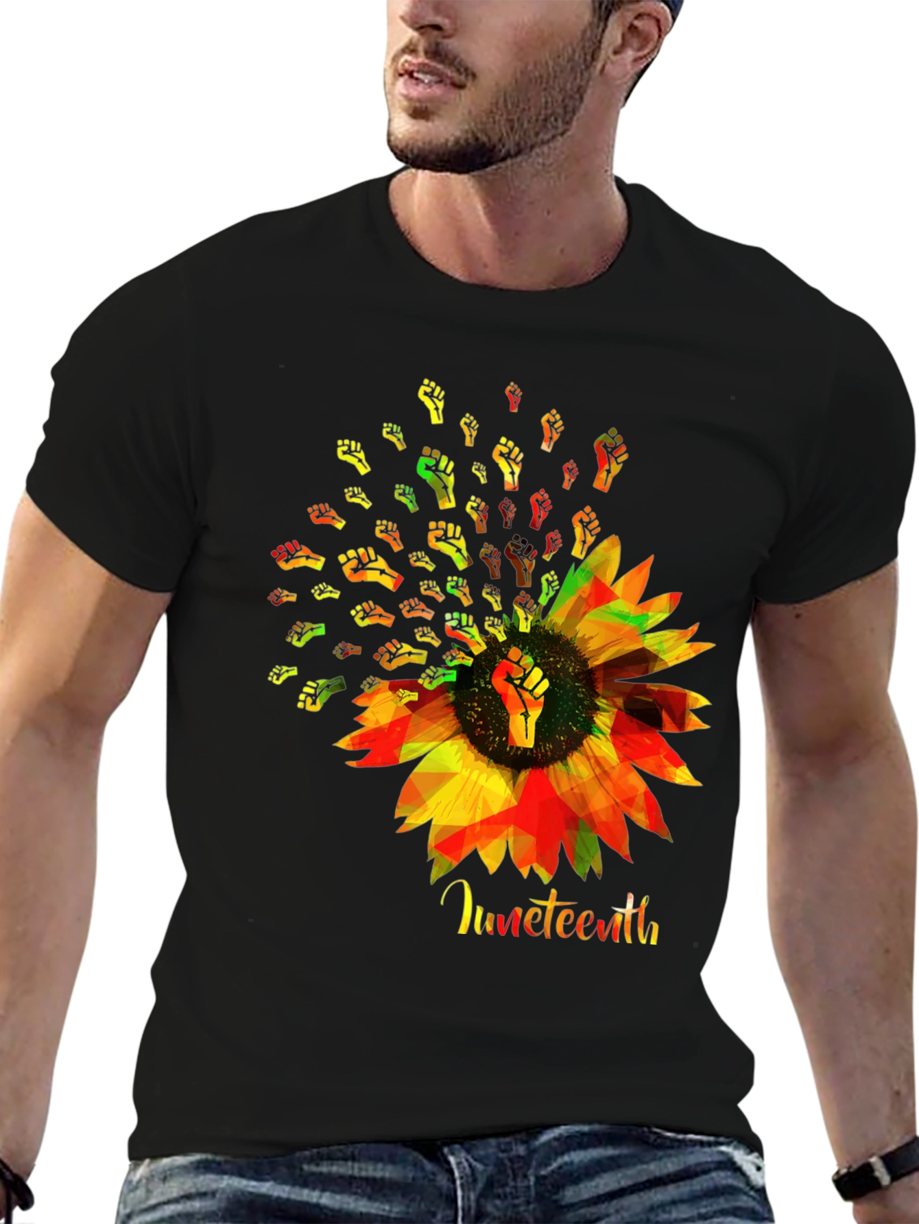 Juneteenth Sunflower Fist T-Shirt