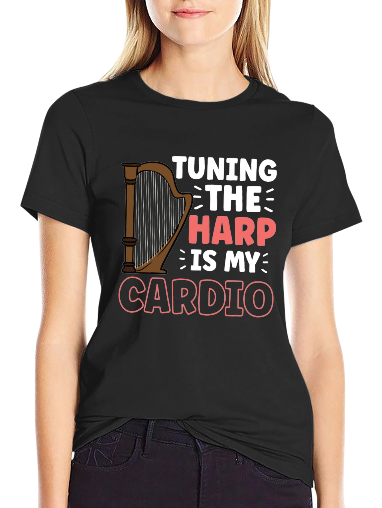 Tuning The Harp Is My Cardio - Musicians T-Shirt
