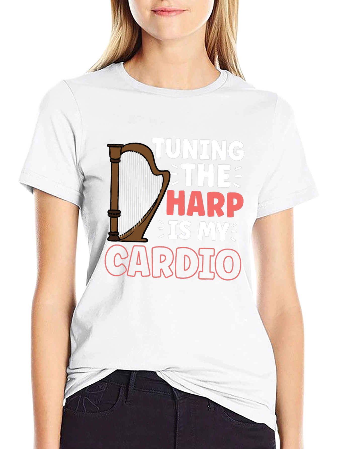 Tuning The Harp Is My Cardio - Musicians T-Shirt