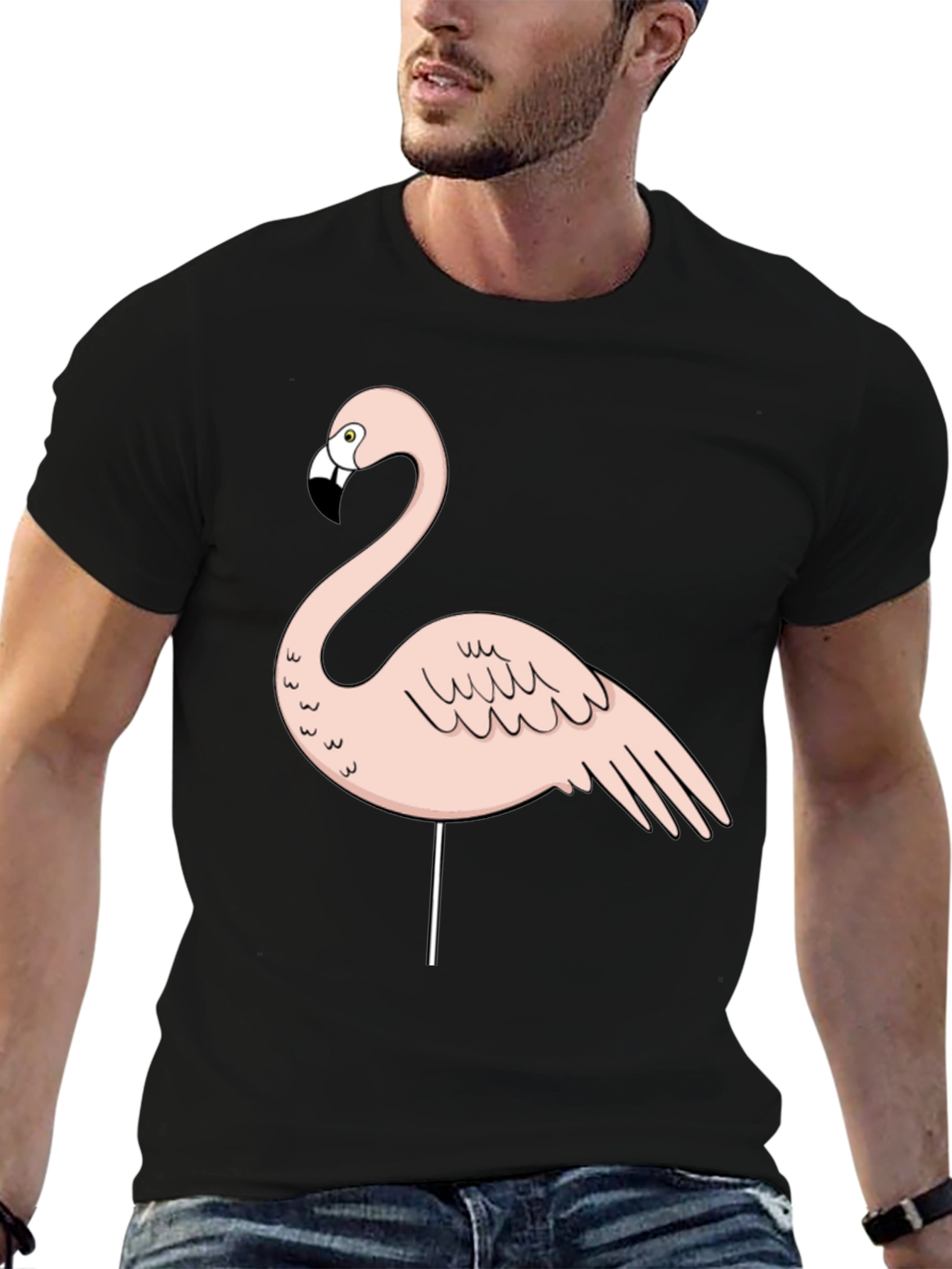 Flamingo Graphic Tee - Mens Black T-Shirt