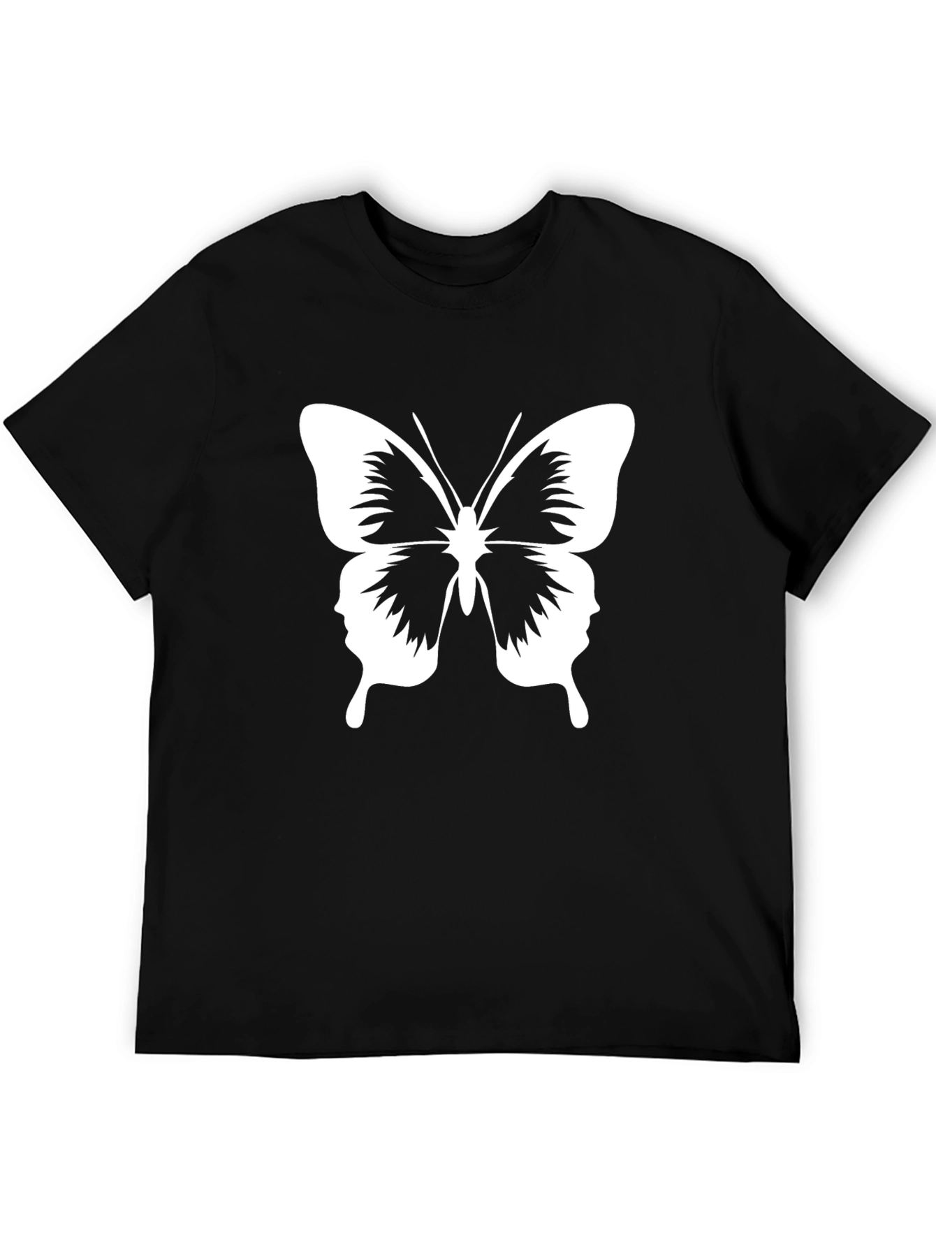 Butterfly Silhouette Graphic Tee - Black