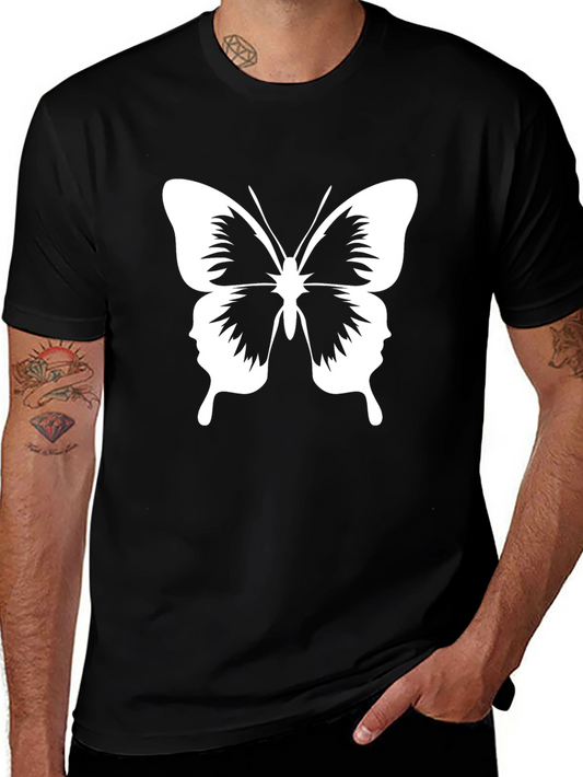 Butterfly Silhouette Graphic Tee - Black