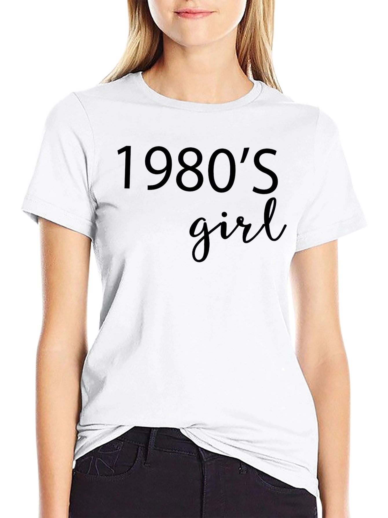 1980s Girl Graphic Tee - Retro Style