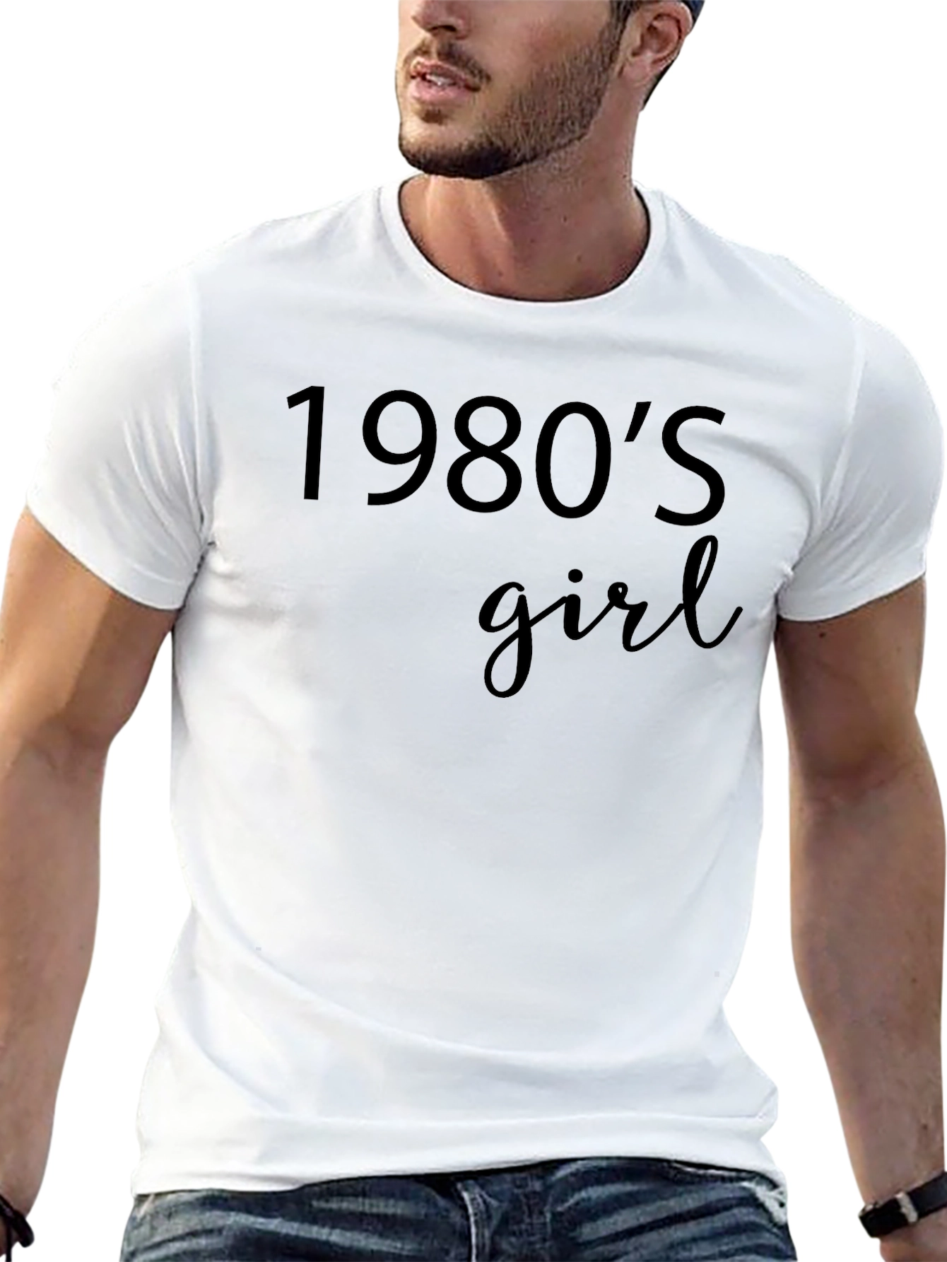 1980s Girl Graphic Tee - Retro Style