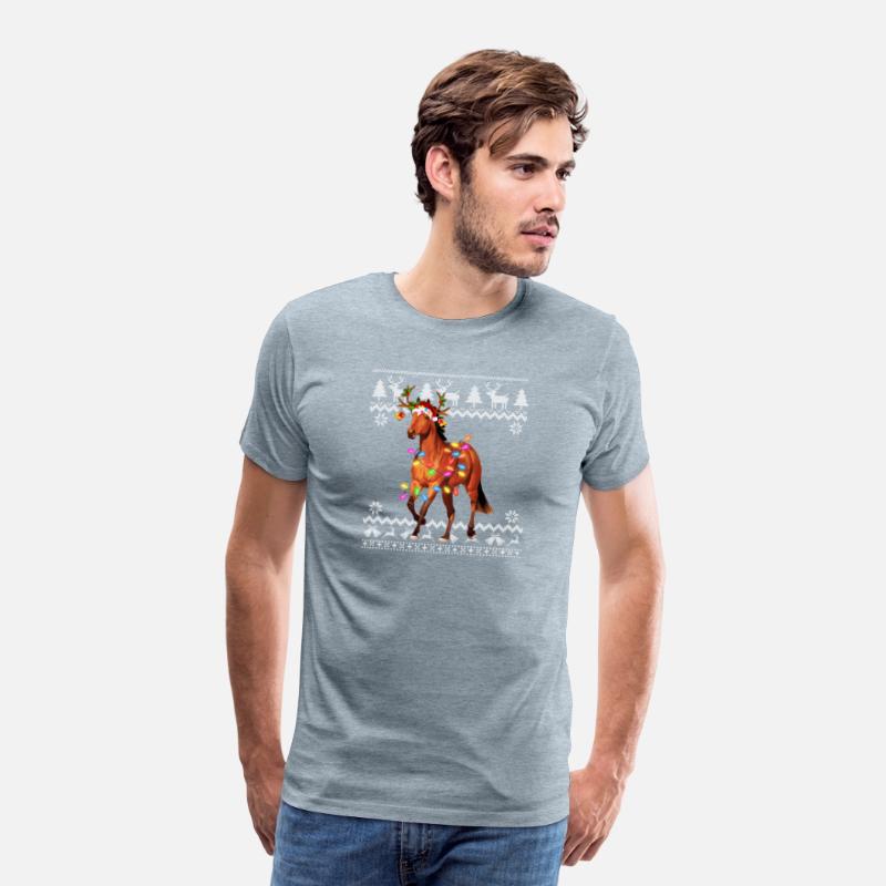 Horse Lights Santa Ornament