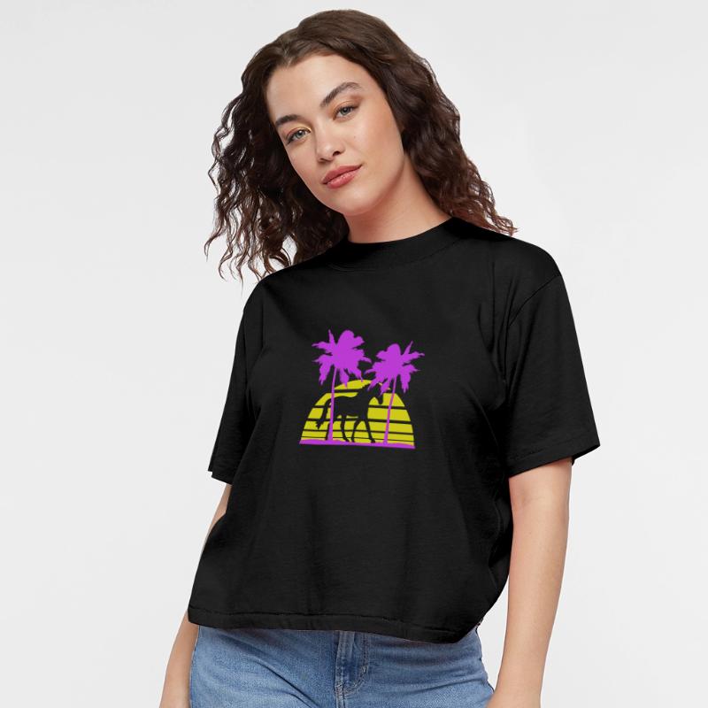 Horse Riding Lines Rider Sun Palm Trees Silhouette