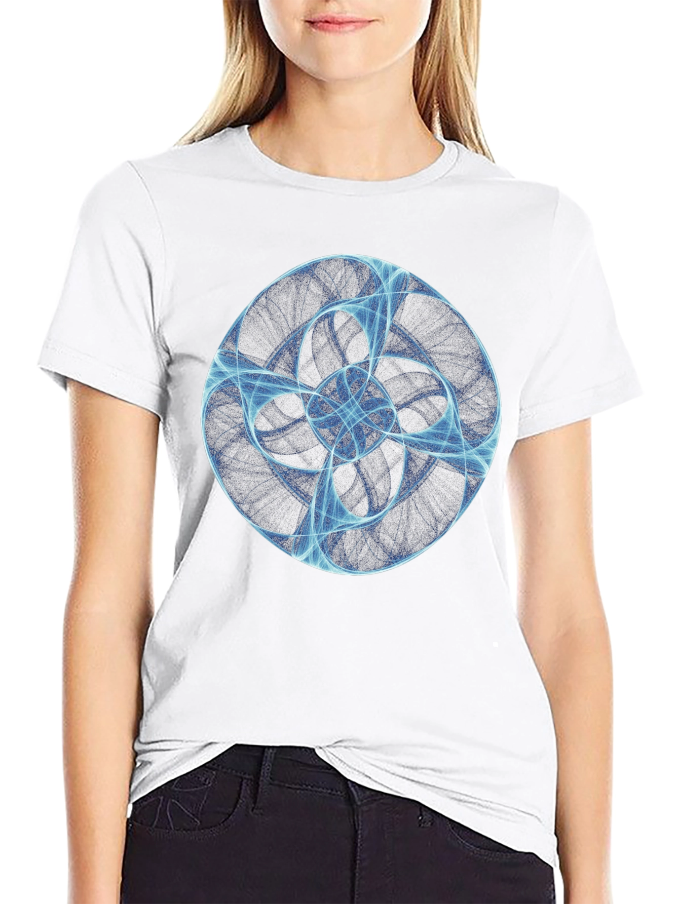 Abstract Swirl Graphic T-Shirt - Black