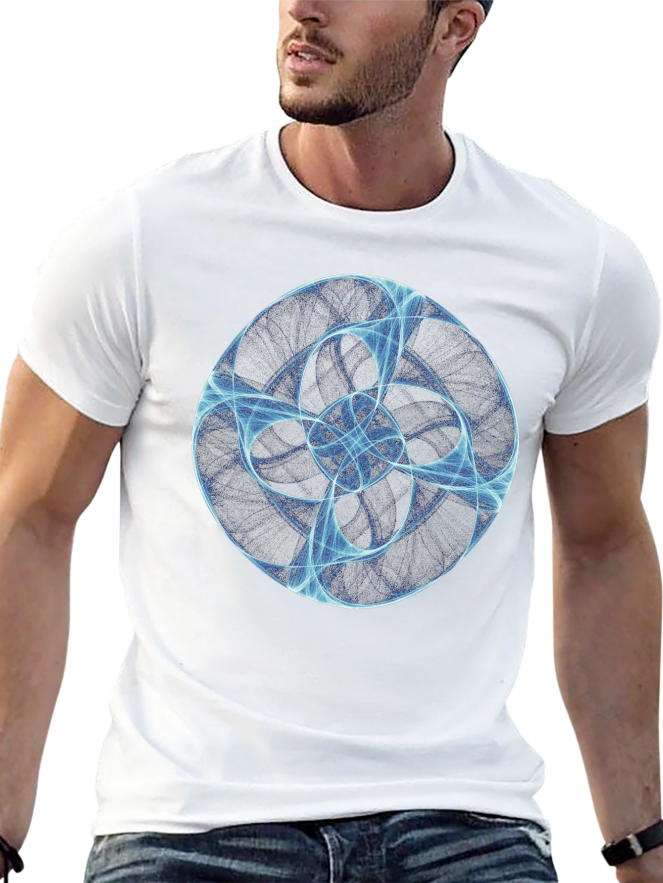Abstract Swirl Graphic T-Shirt - Black