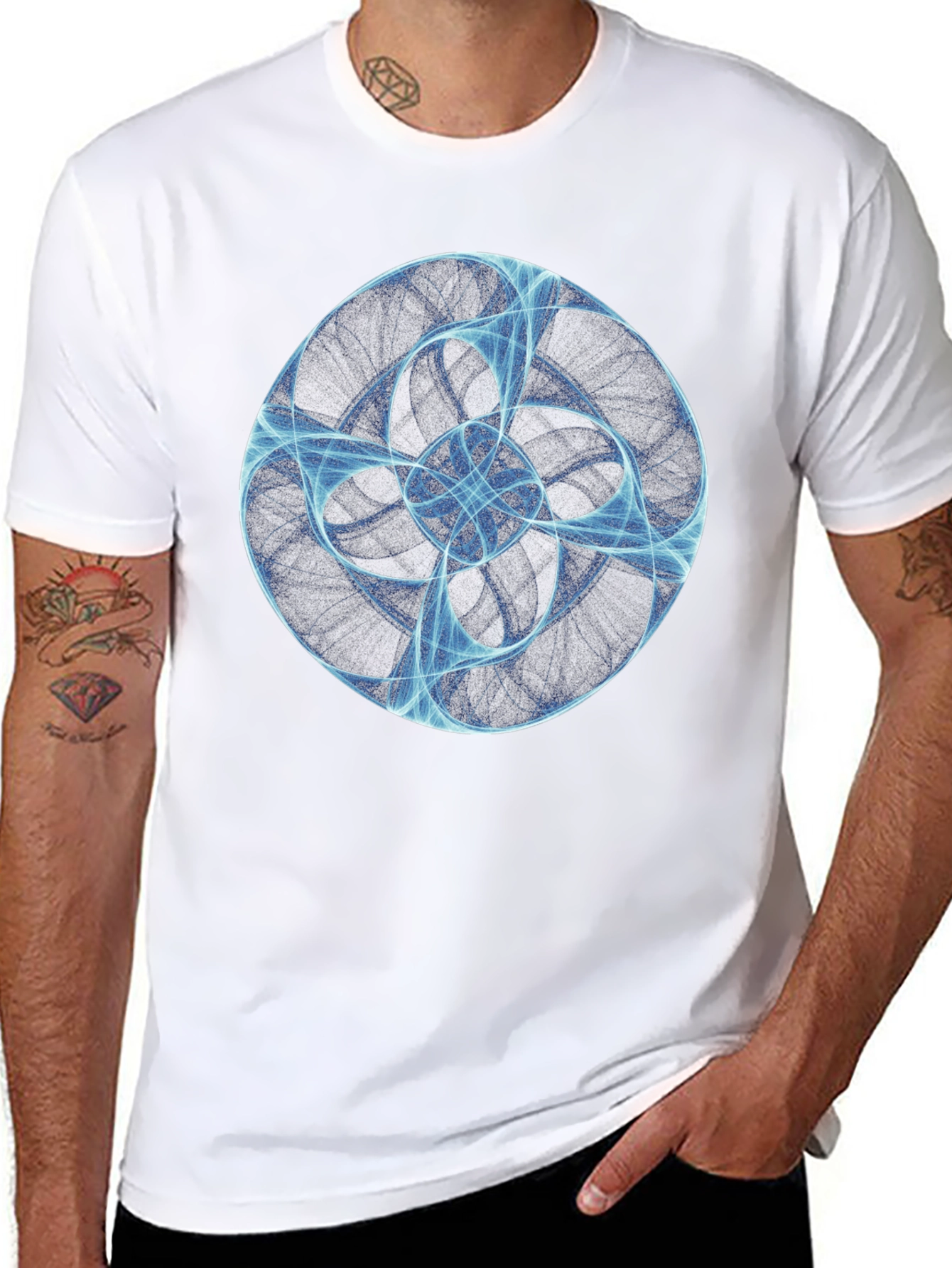 Abstract Swirl Graphic T-Shirt - Black