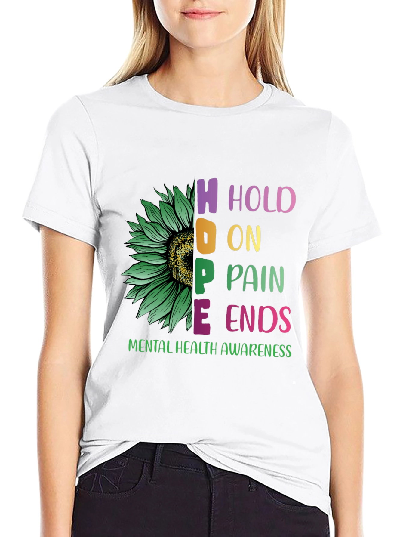 HOPE Mental Health Awareness T-Shirt Sunflower