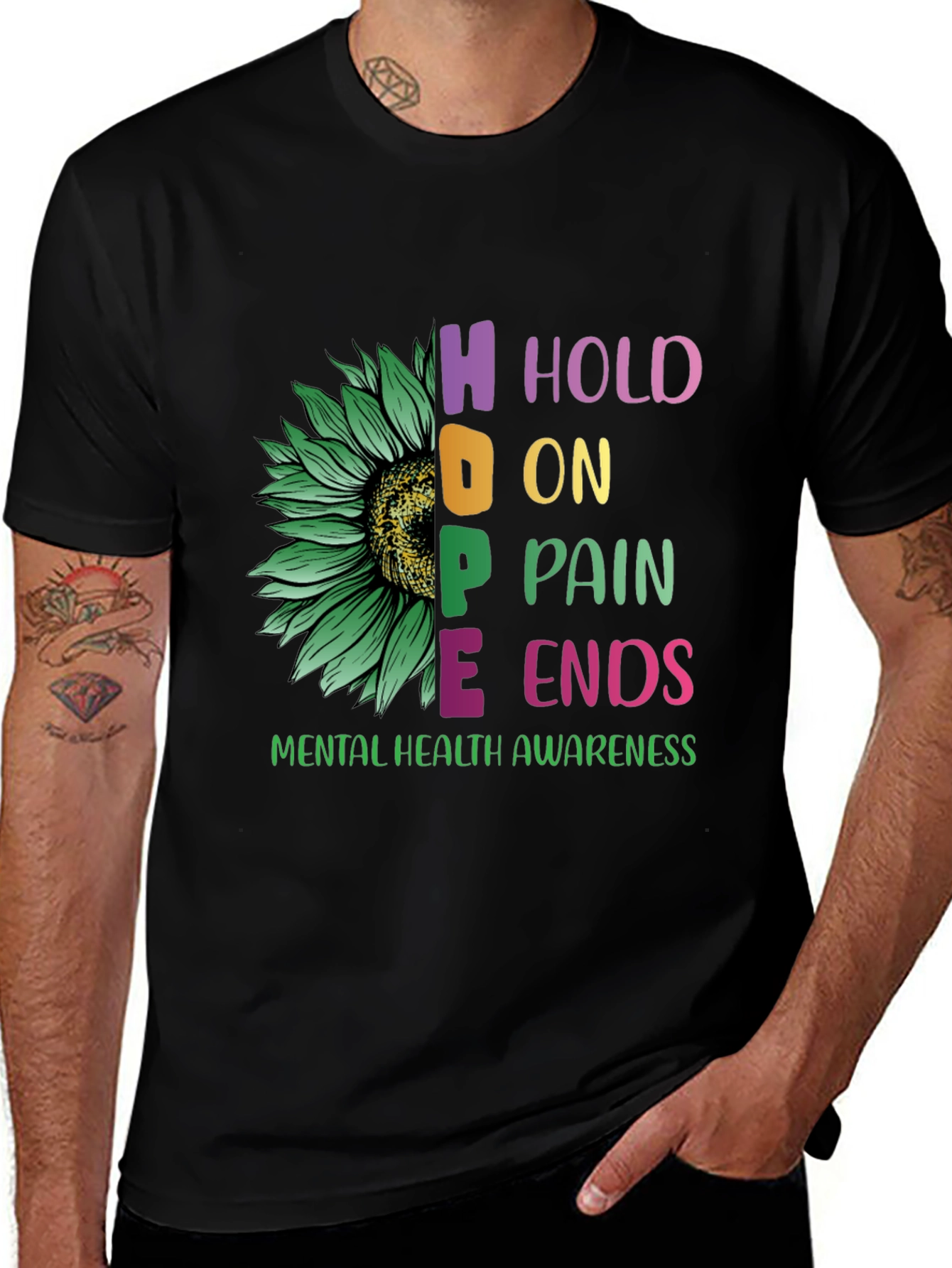 HOPE Mental Health Awareness T-Shirt Sunflower