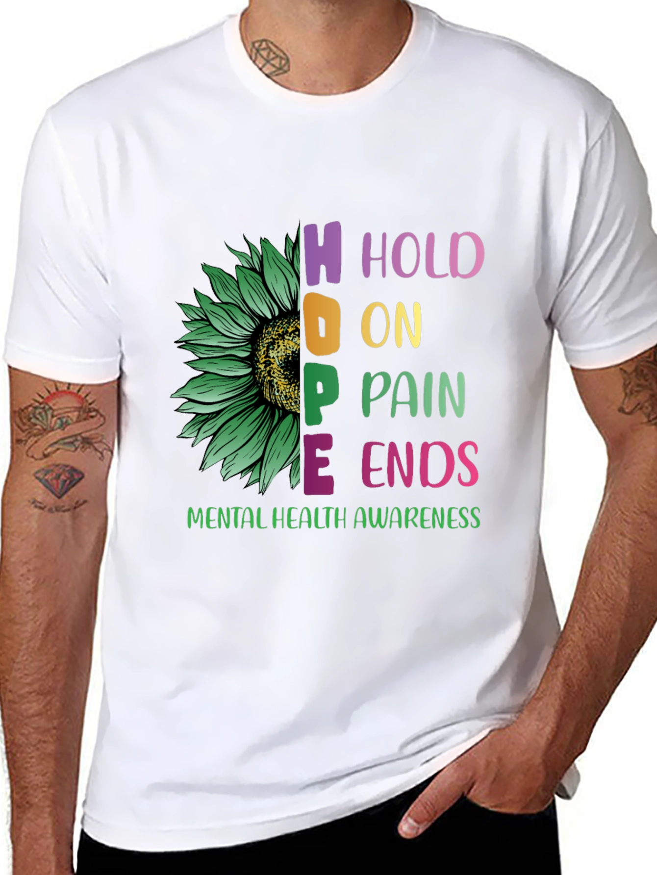 HOPE Mental Health Awareness T-Shirt Sunflower