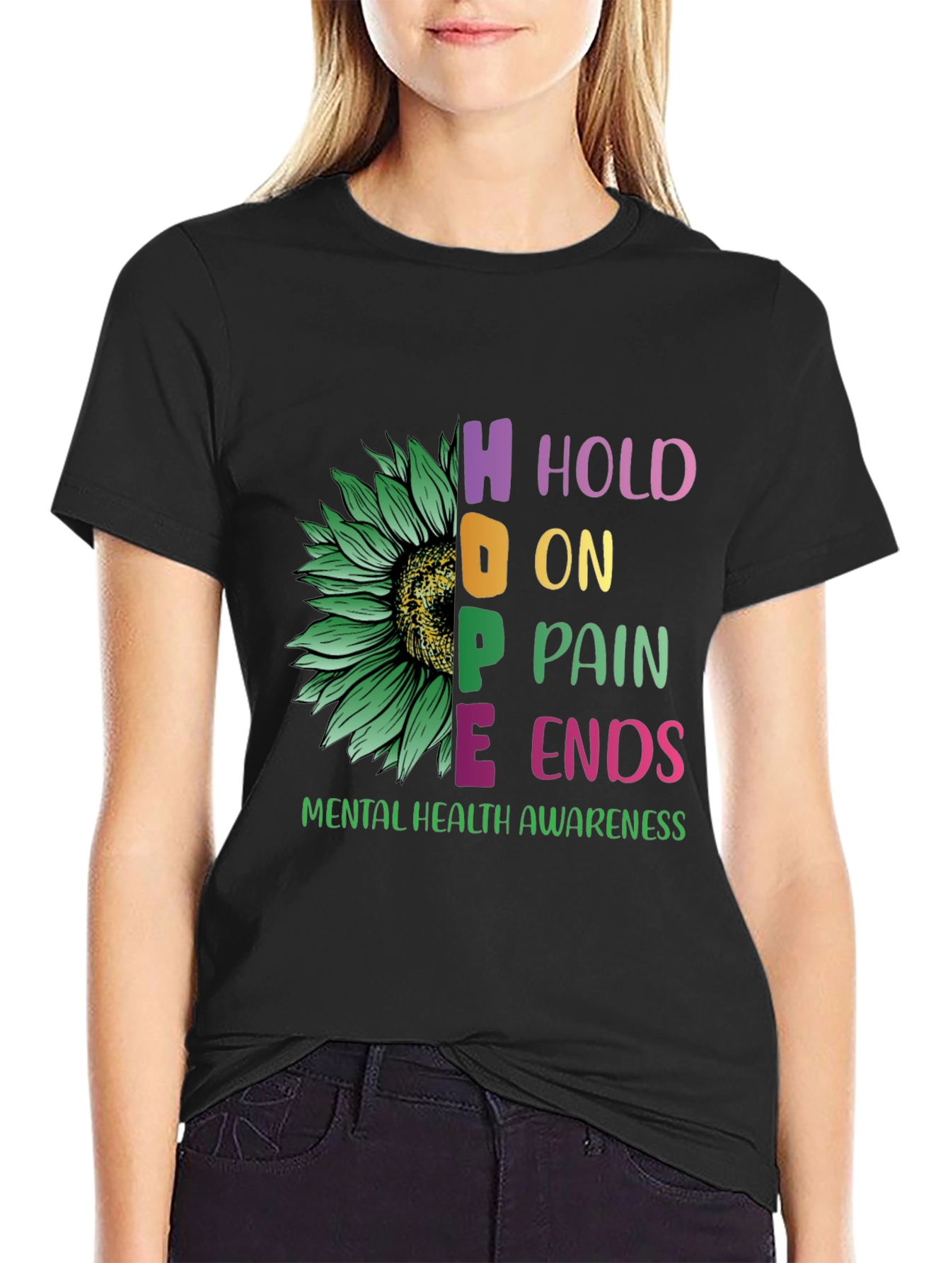 HOPE Mental Health Awareness T-Shirt Sunflower