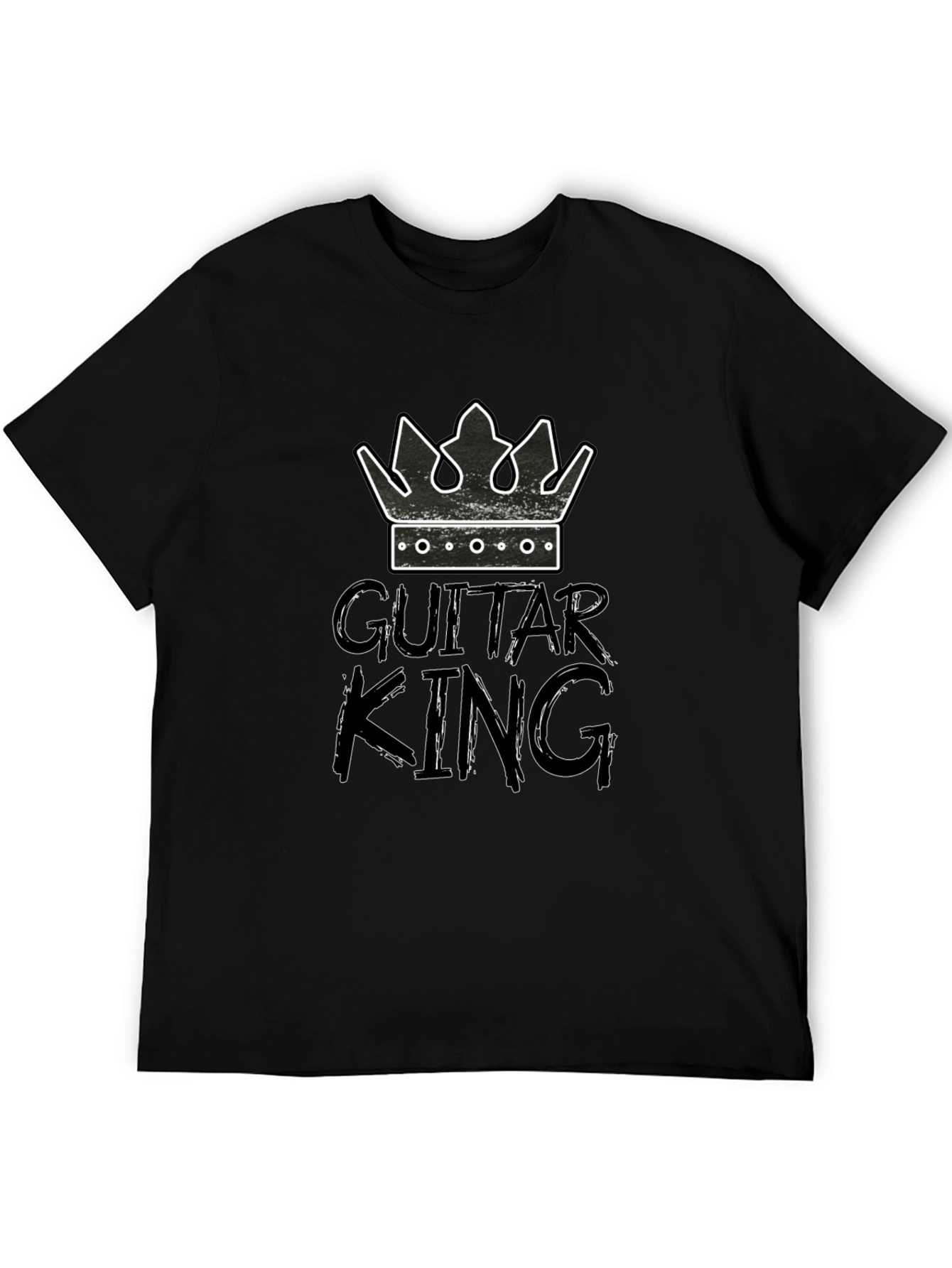 Guitar King Graphic Tee - Black Cotton T-Shirt