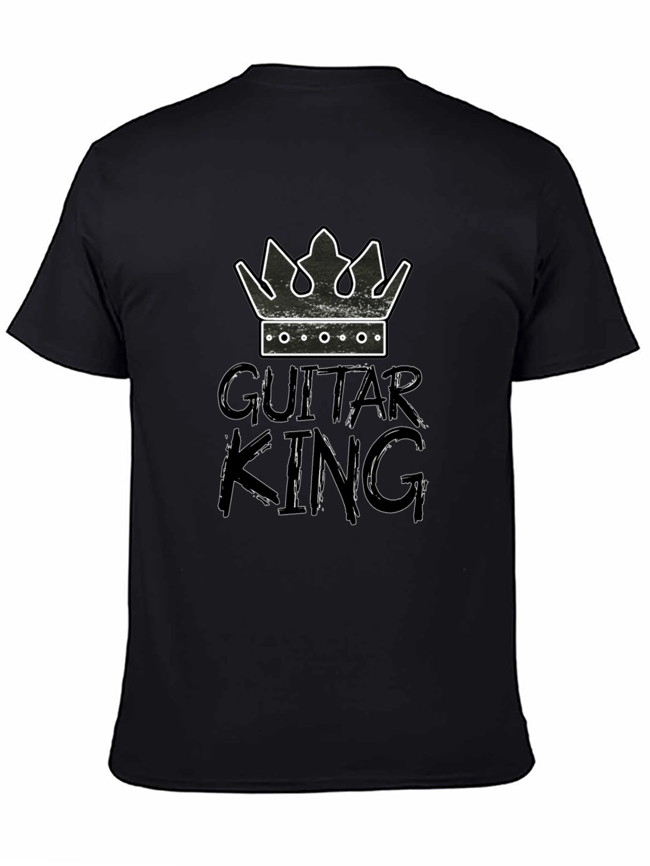 Guitar King Graphic Tee - Black Cotton T-Shirt