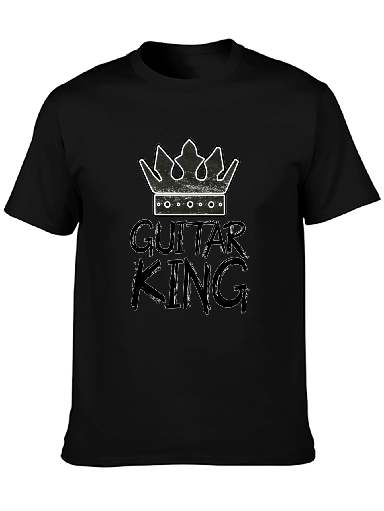 Guitar King Graphic Tee - Black Cotton T-Shirt
