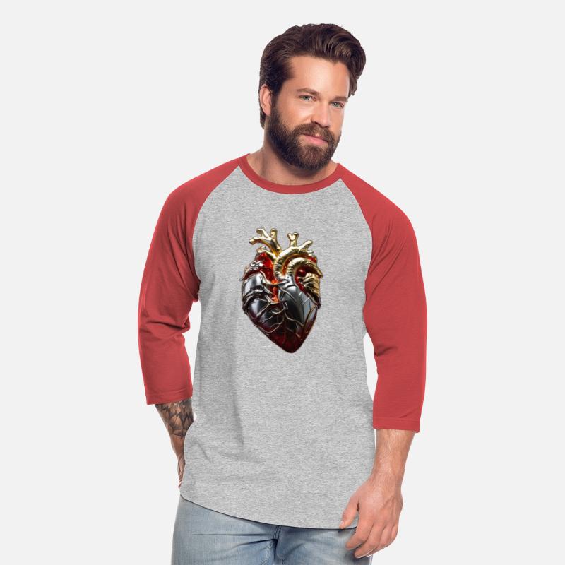 Human heart in flames cast in gold silver Bright