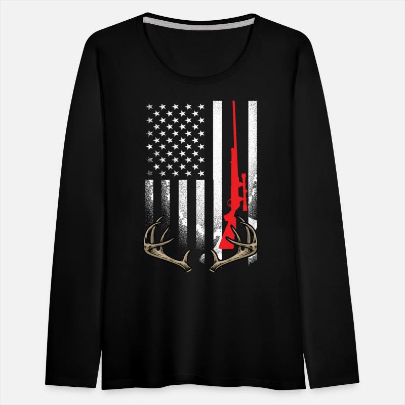 Hunter American Flag Hoodie USA Hunting Deer