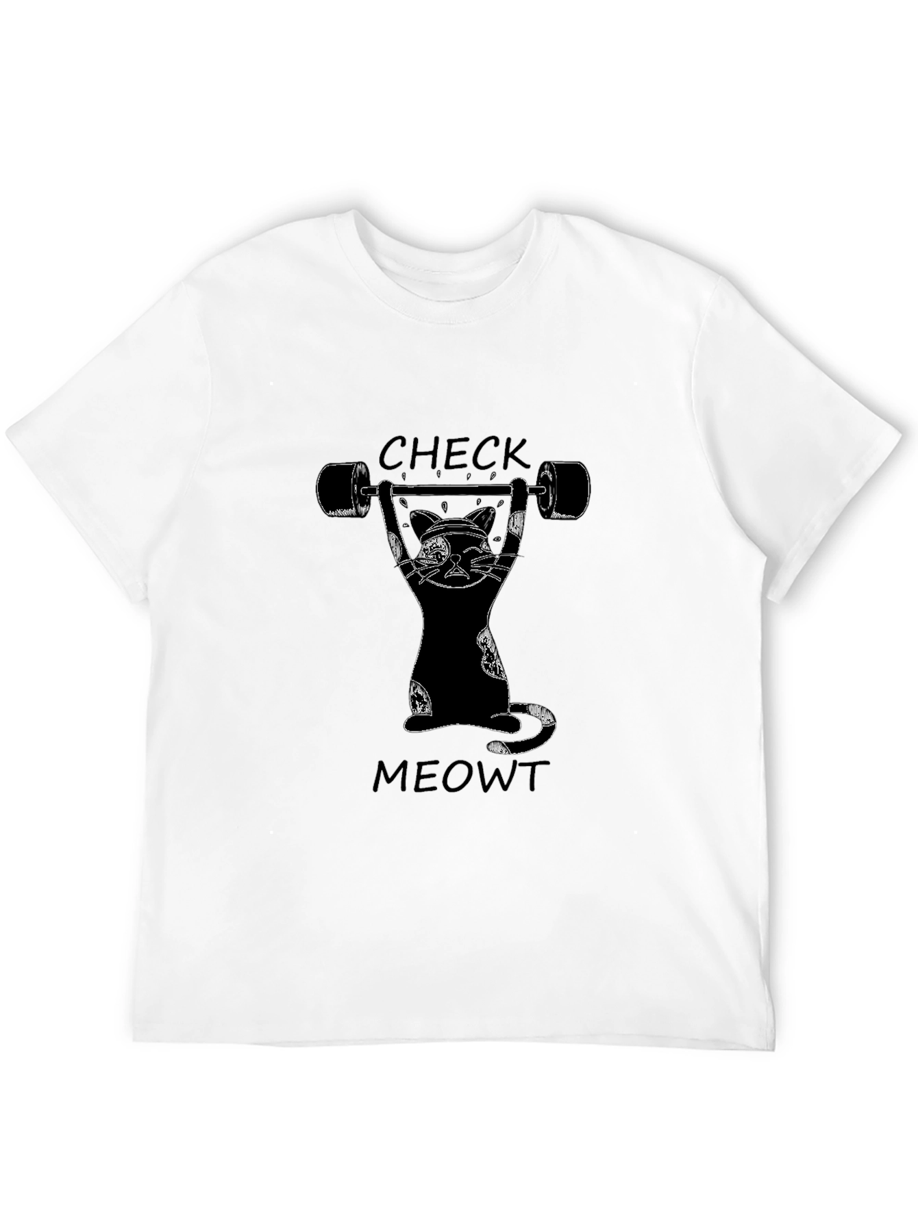 Check Meowt Funny Workout Cat T-Shirt