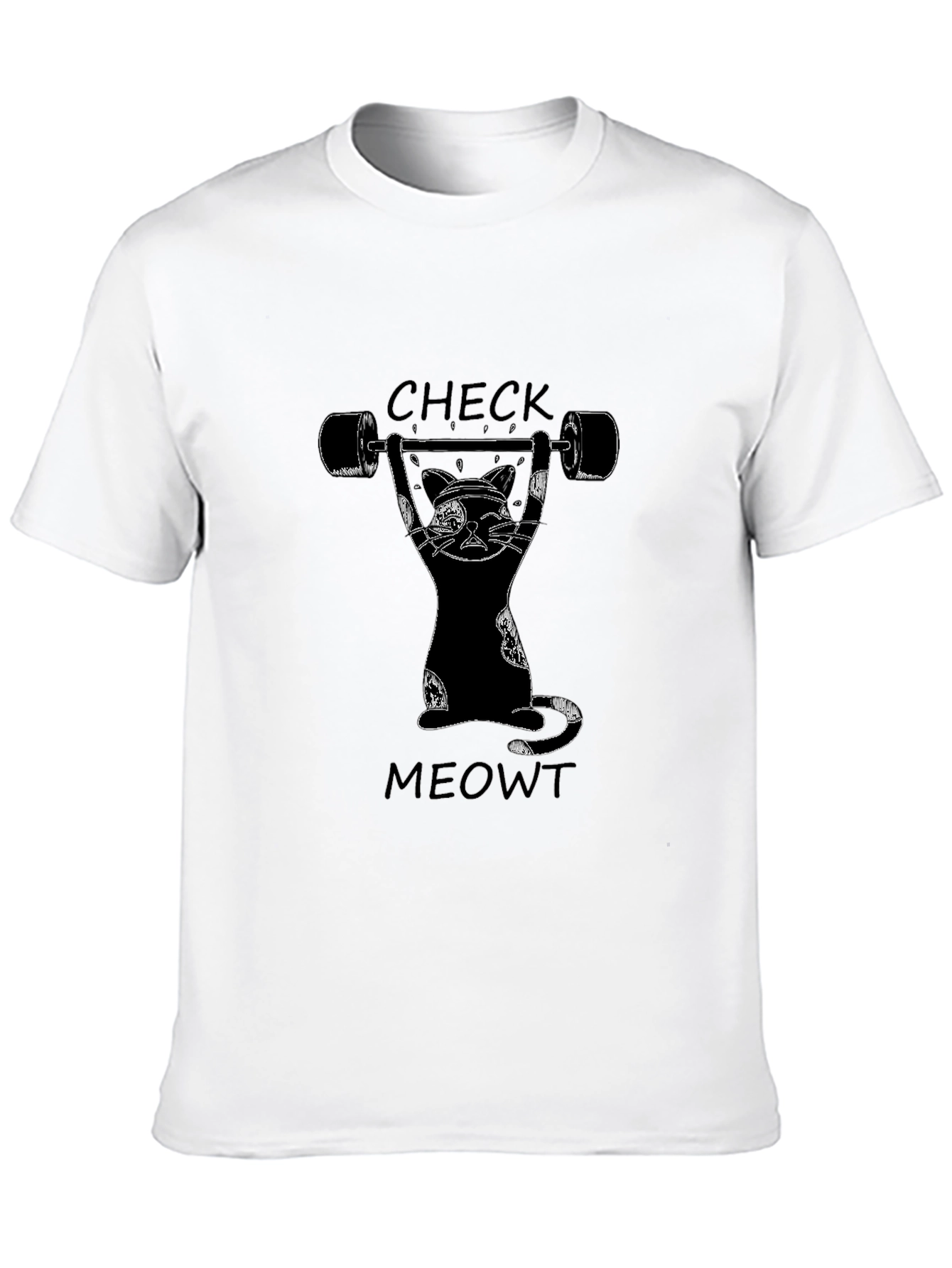 Check Meowt Funny Workout Cat T-Shirt