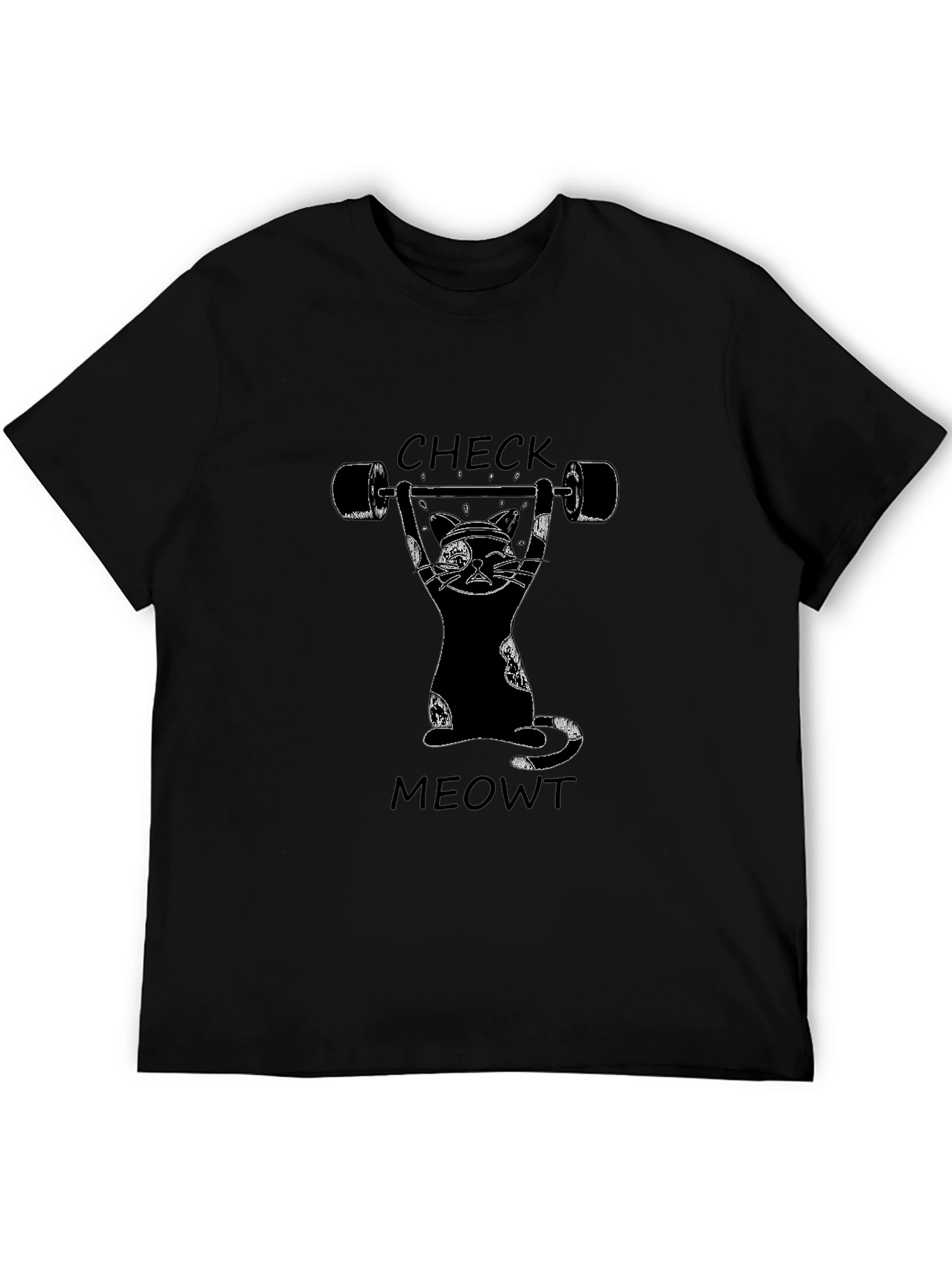 Check Meowt Funny Workout Cat T-Shirt