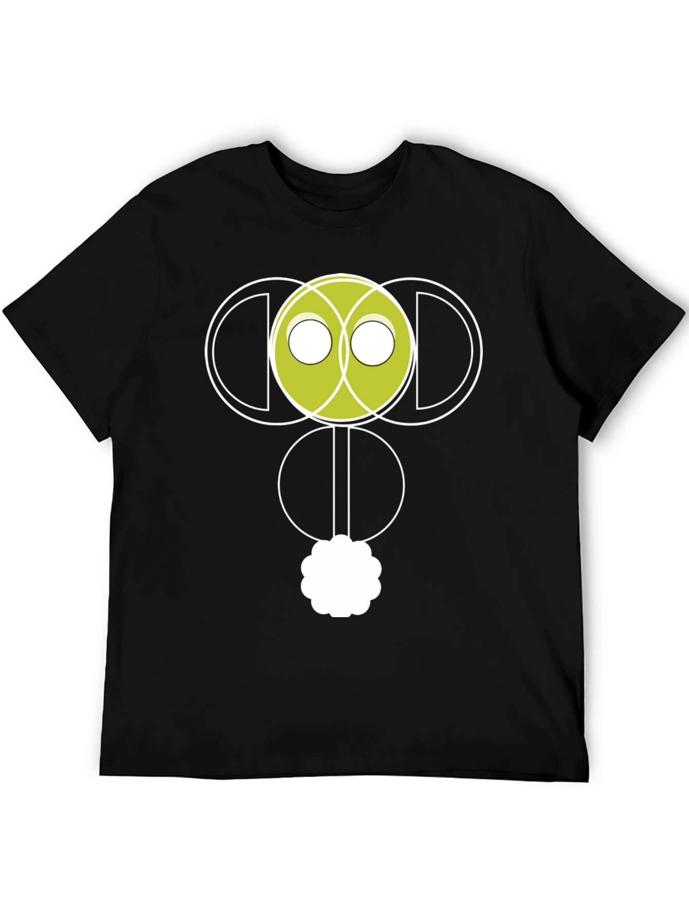 Abstract Graphic Print Black Tee