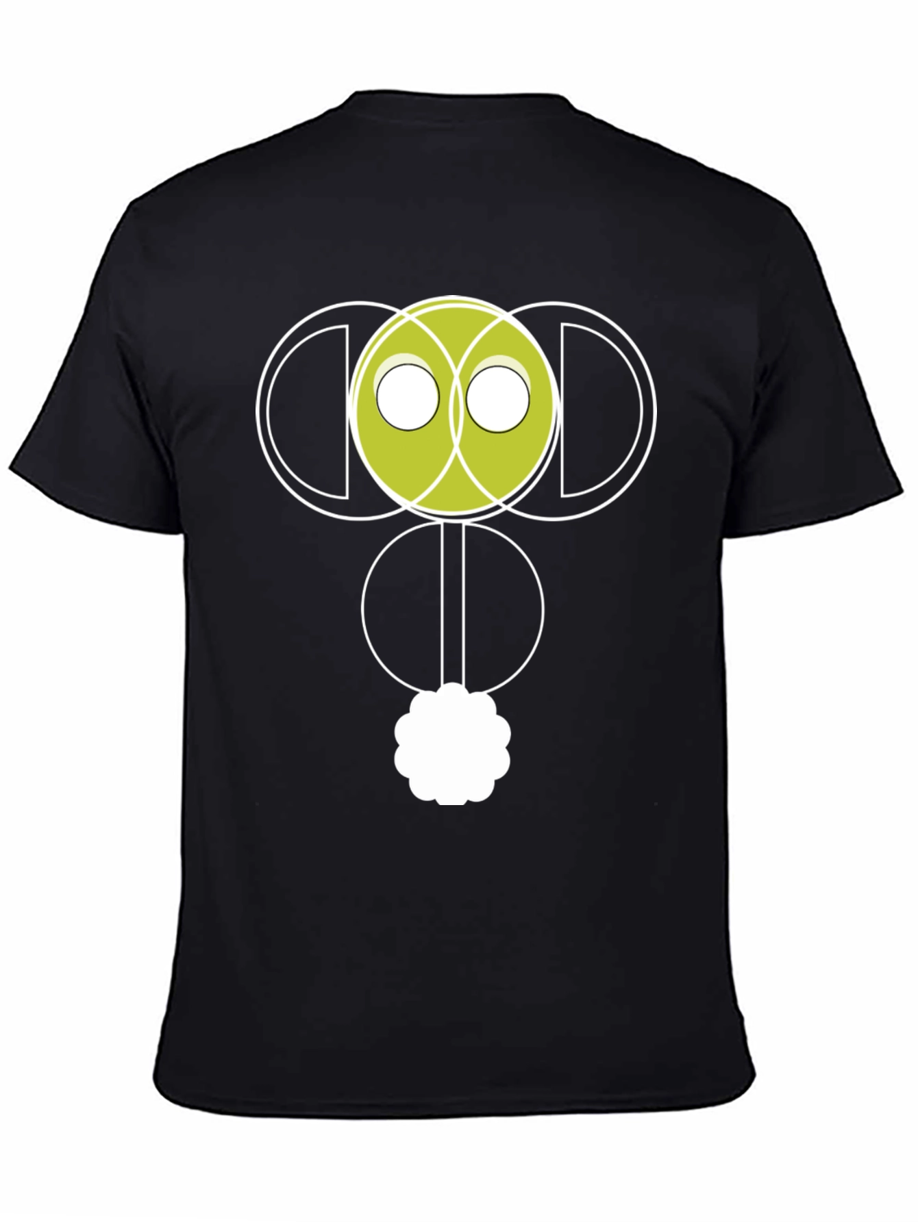 Abstract Graphic Print Black Tee