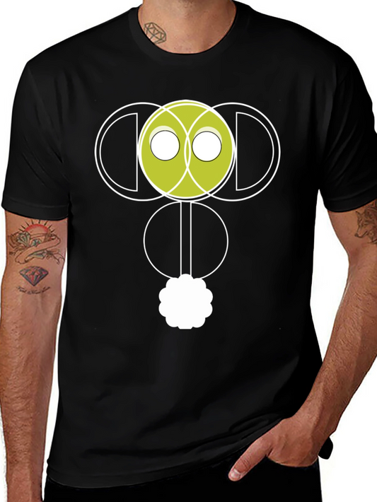 Abstract Graphic Print Black Tee