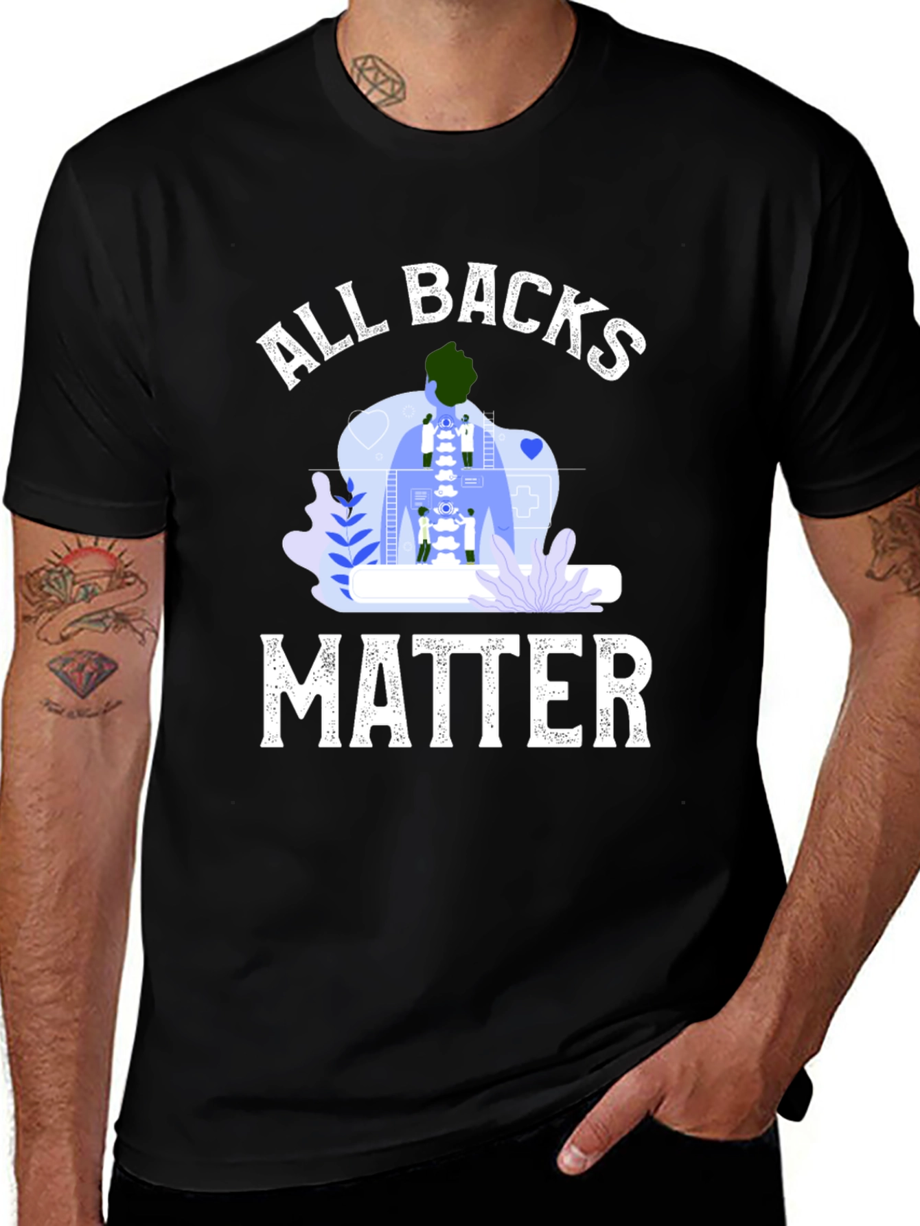 All Backs Matter T-Shirt Chiropractic Spine Tee