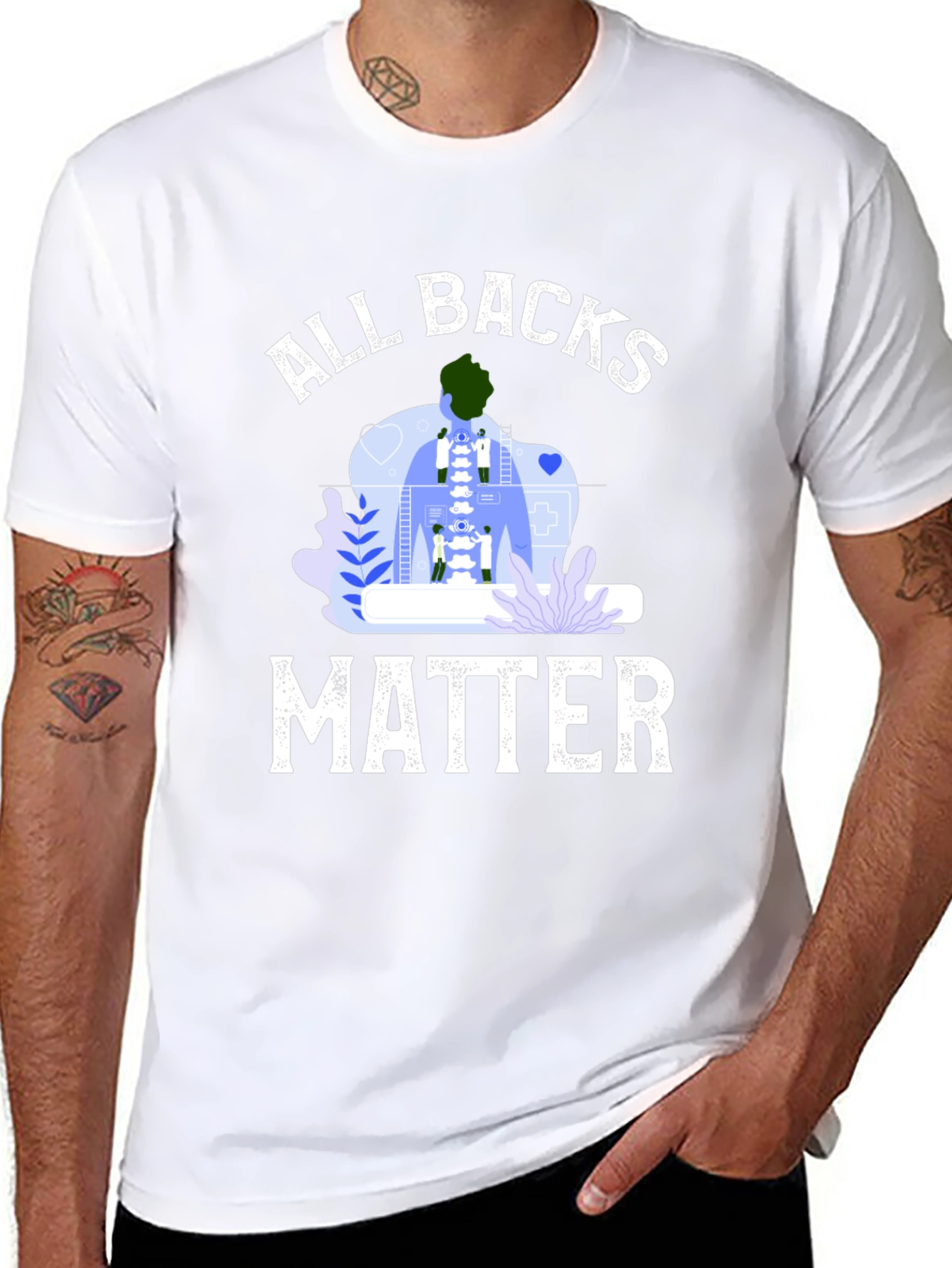 All Backs Matter T-Shirt Chiropractic Spine Tee
