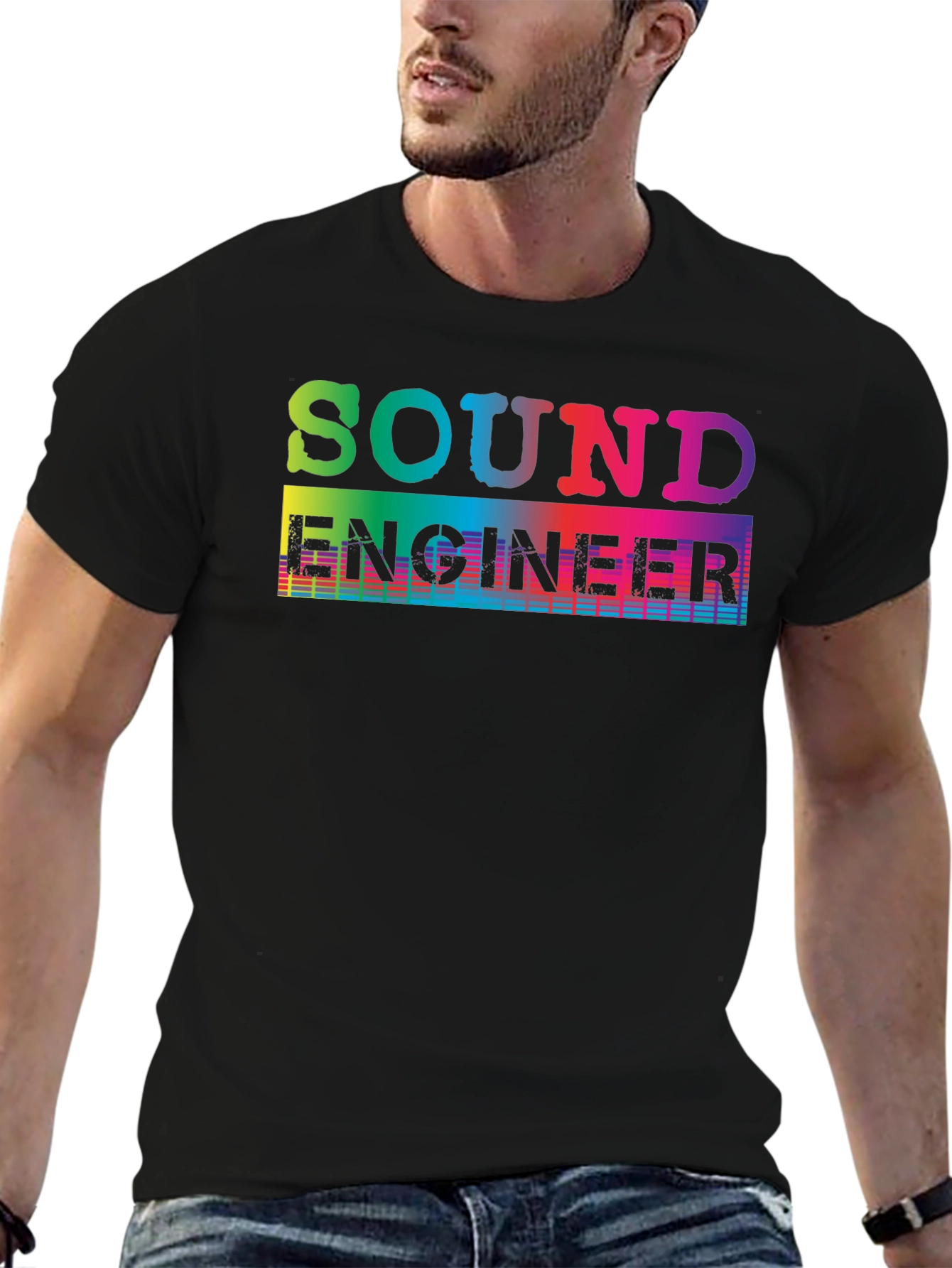 Sound Engineer T-Shirt - Rainbow Graphic Tee