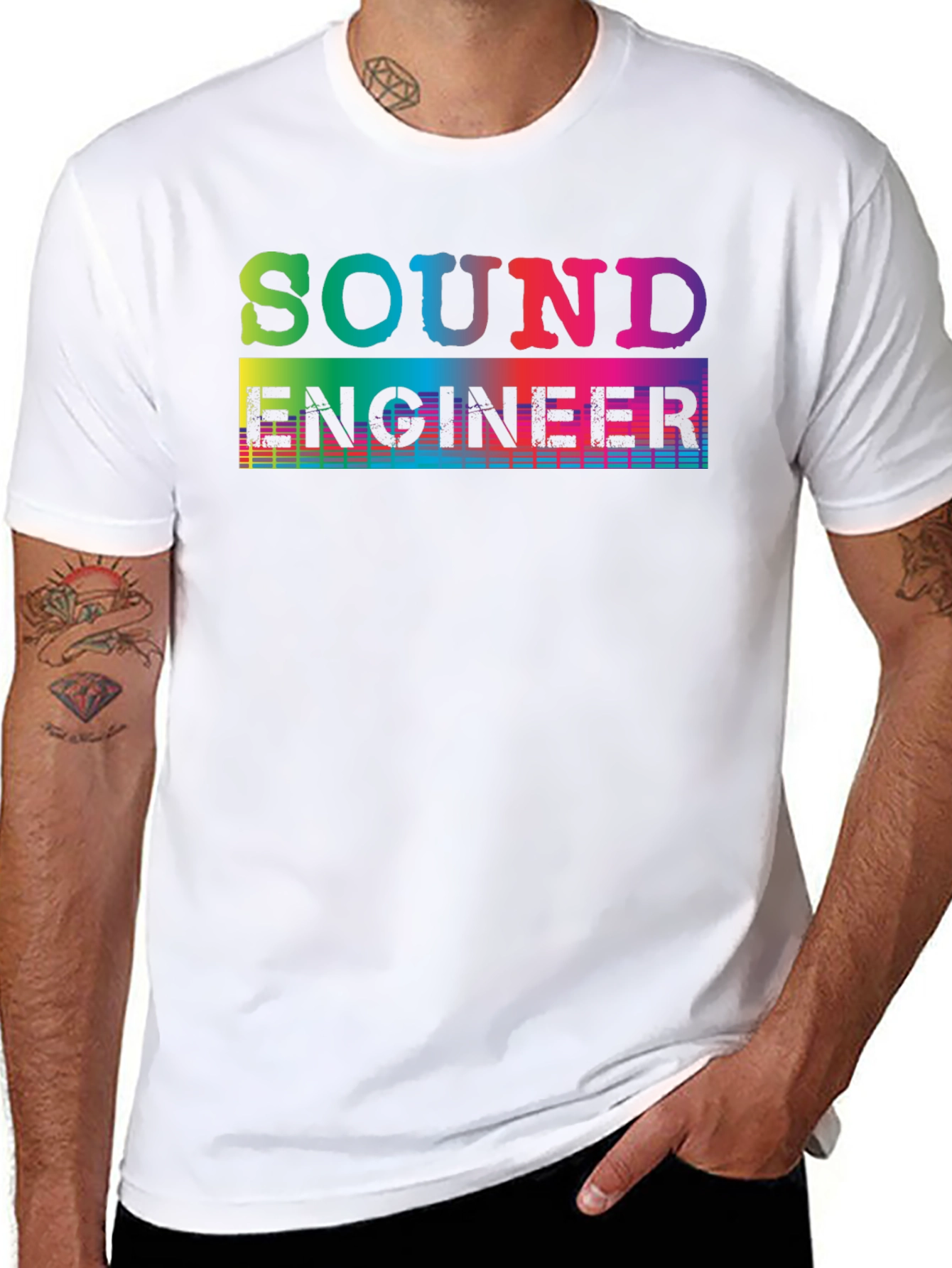 Sound Engineer T-Shirt - Rainbow Graphic Tee