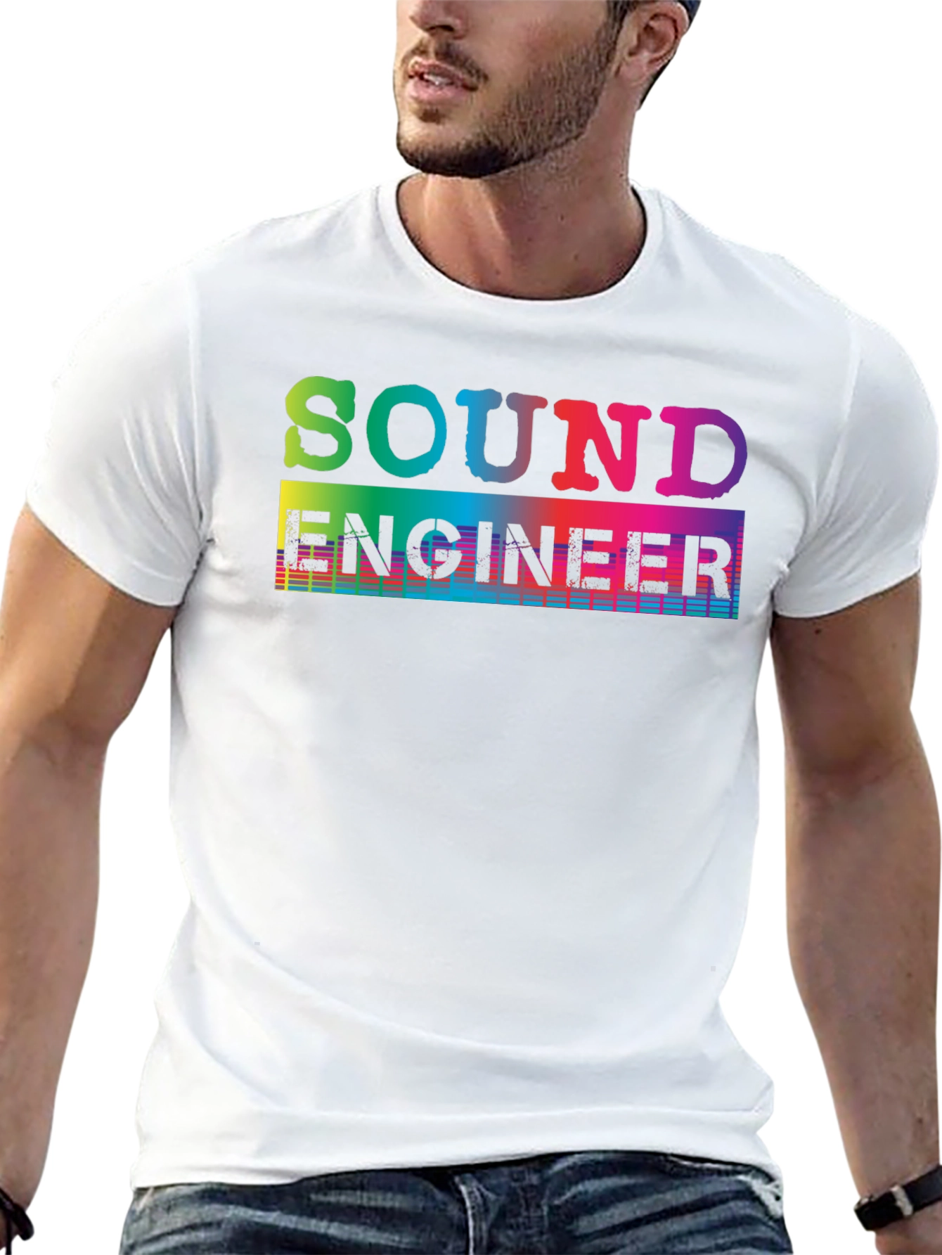 Sound Engineer T-Shirt - Rainbow Graphic Tee