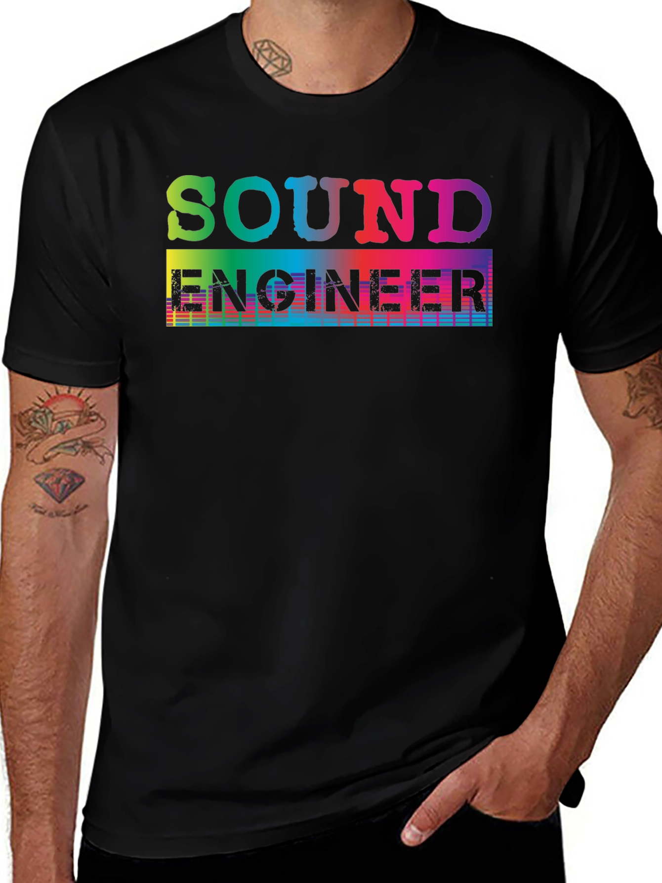 Sound Engineer T-Shirt - Rainbow Graphic Tee