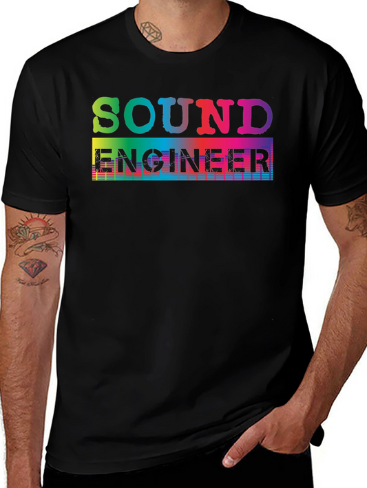 Sound Engineer T-Shirt - Rainbow Graphic Tee
