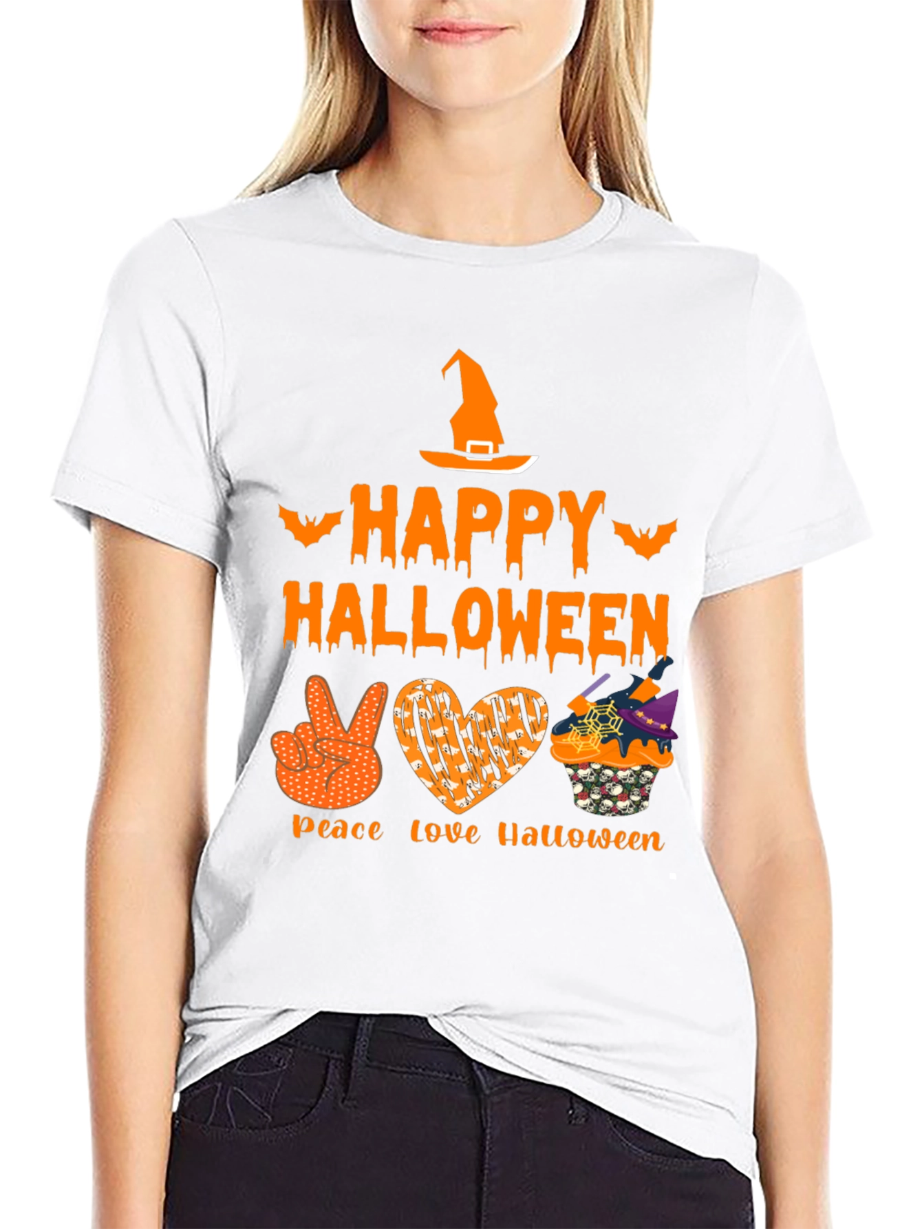 Happy Halloween Peace Love T-Shirt