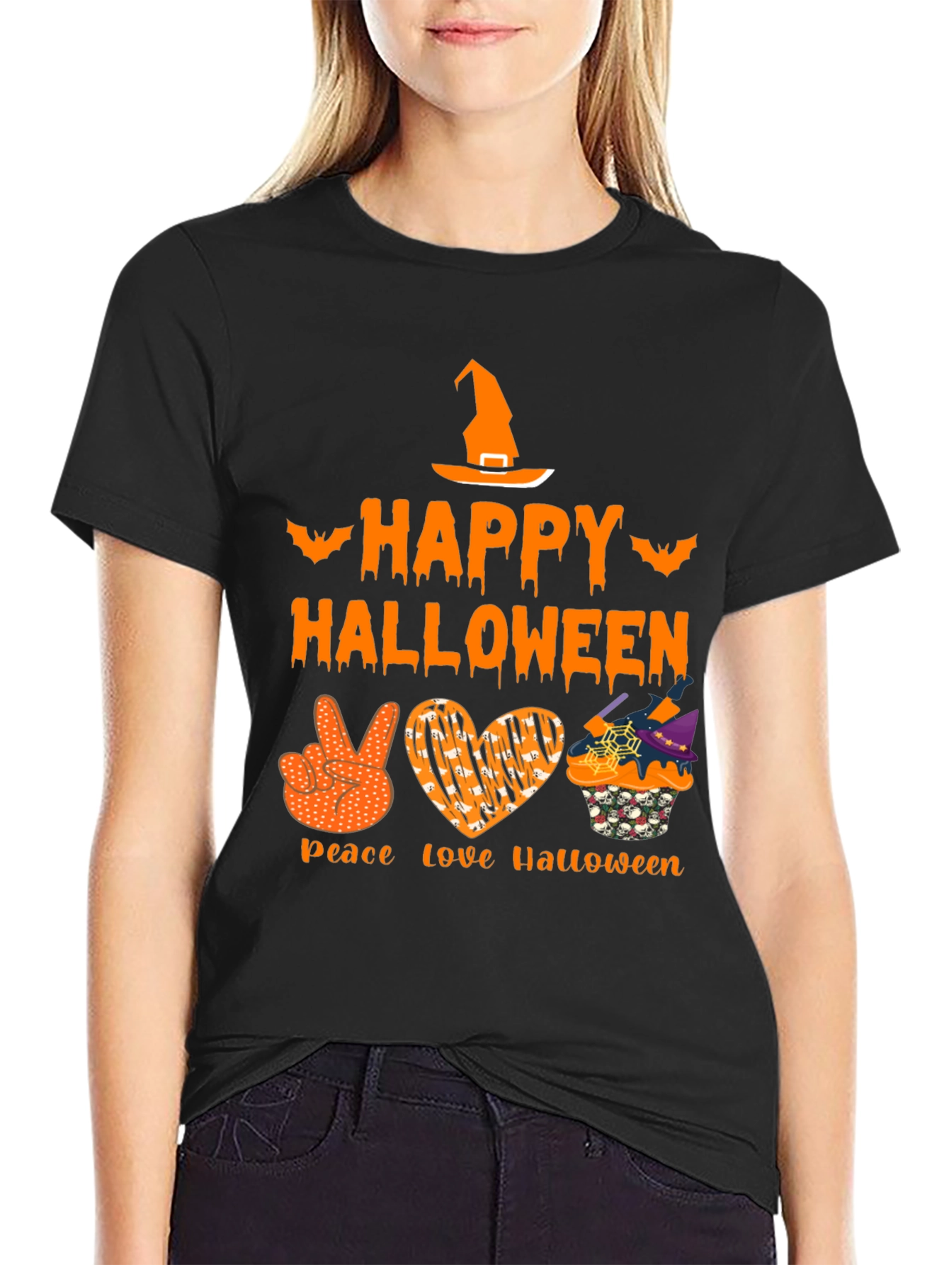 Happy Halloween Peace Love T-Shirt