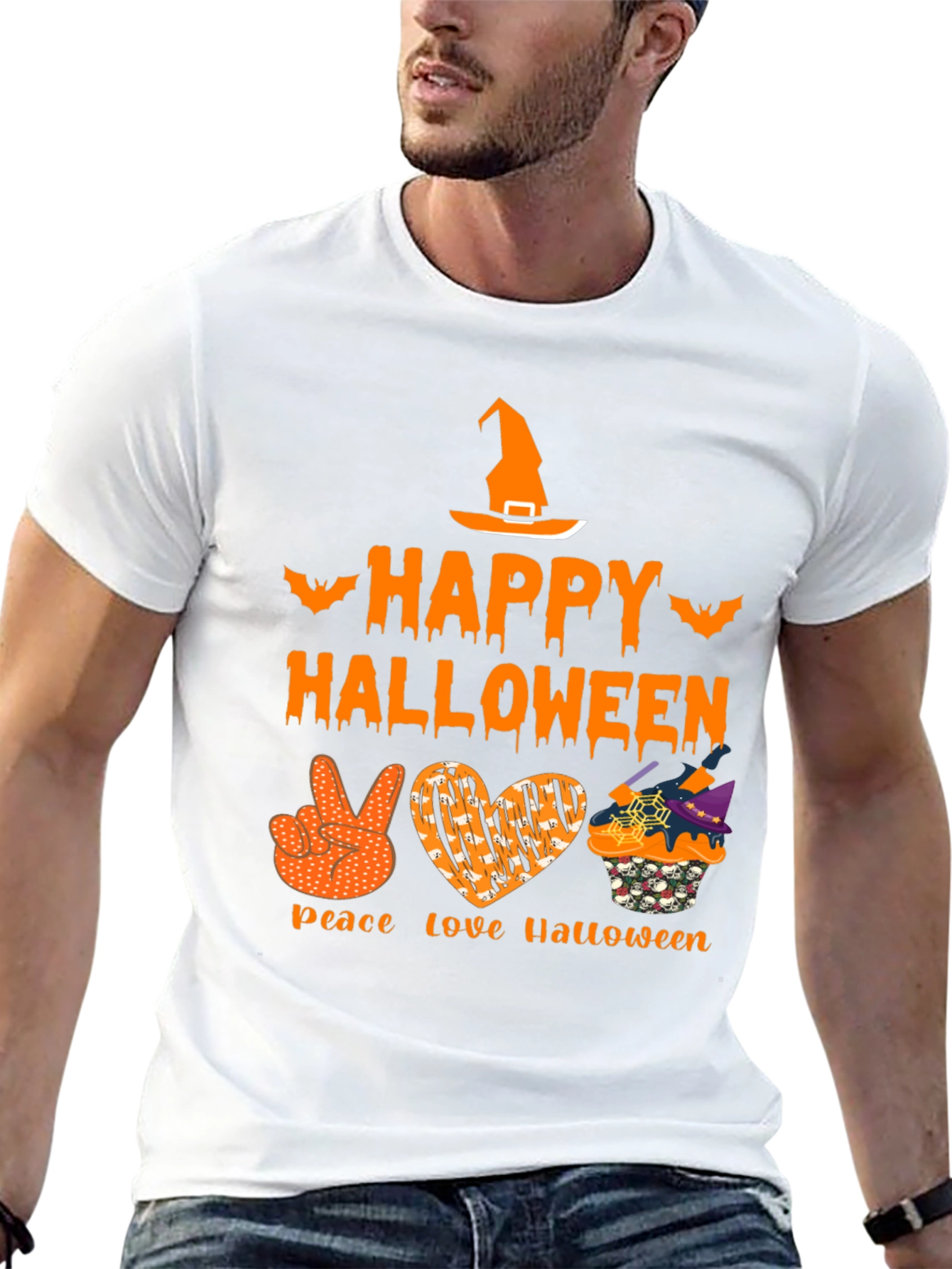 Happy Halloween Peace Love T-Shirt