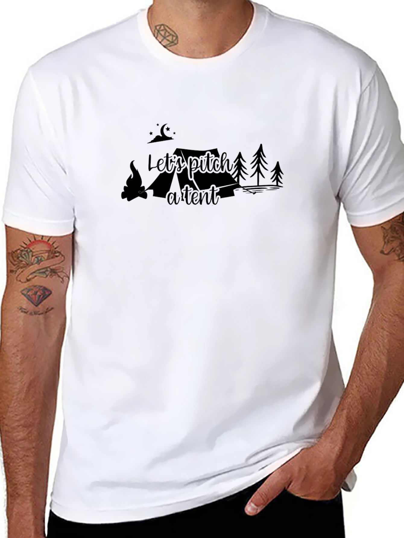 Lets Pitch a Tent Camping Graphic Tee
