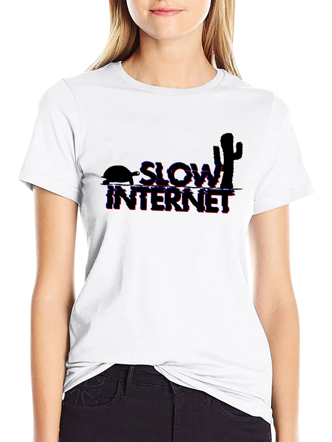 Slow Internet Graphic T-Shirt - Black