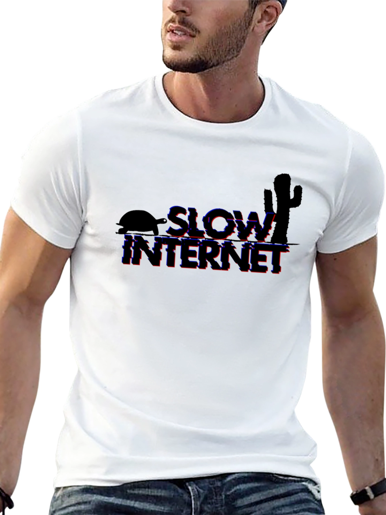 Slow Internet Graphic T-Shirt - Black
