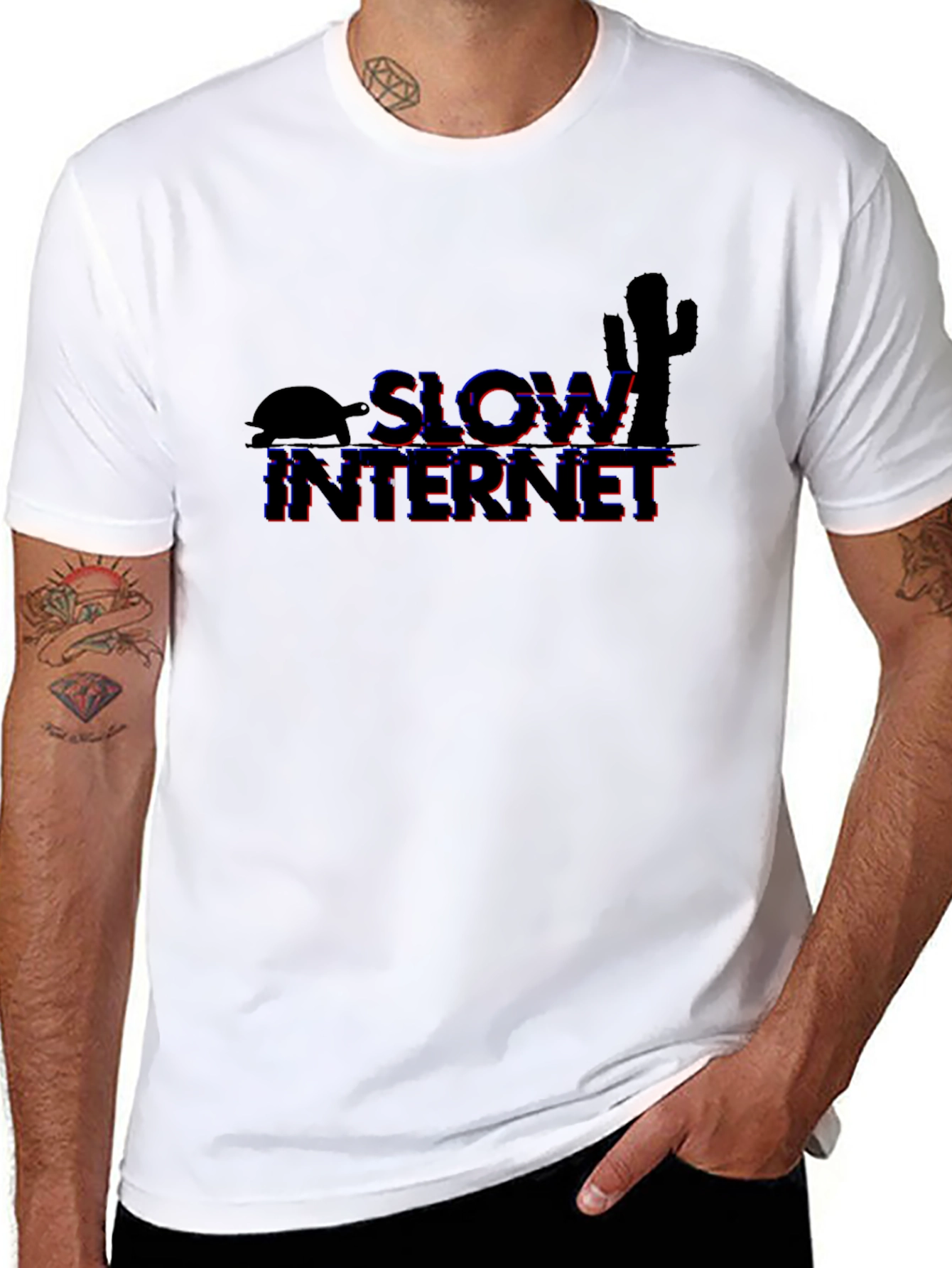 Slow Internet Graphic T-Shirt - Black