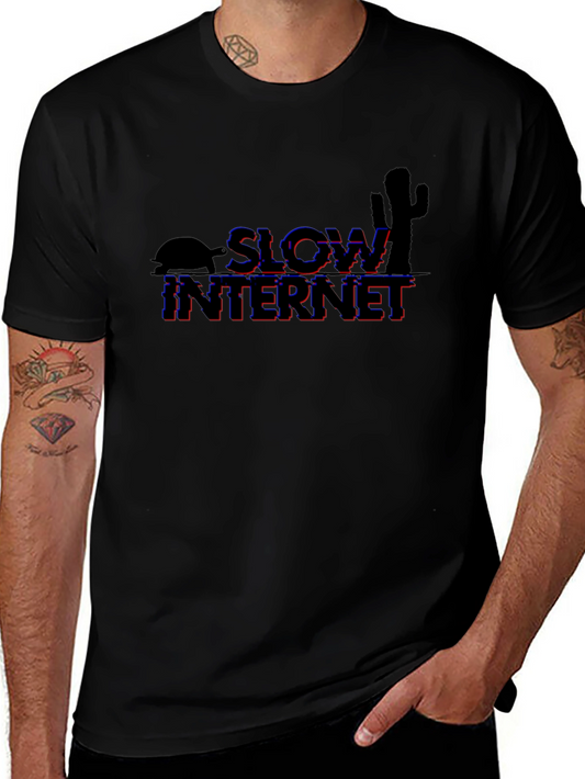 Slow Internet Graphic T-Shirt - Black