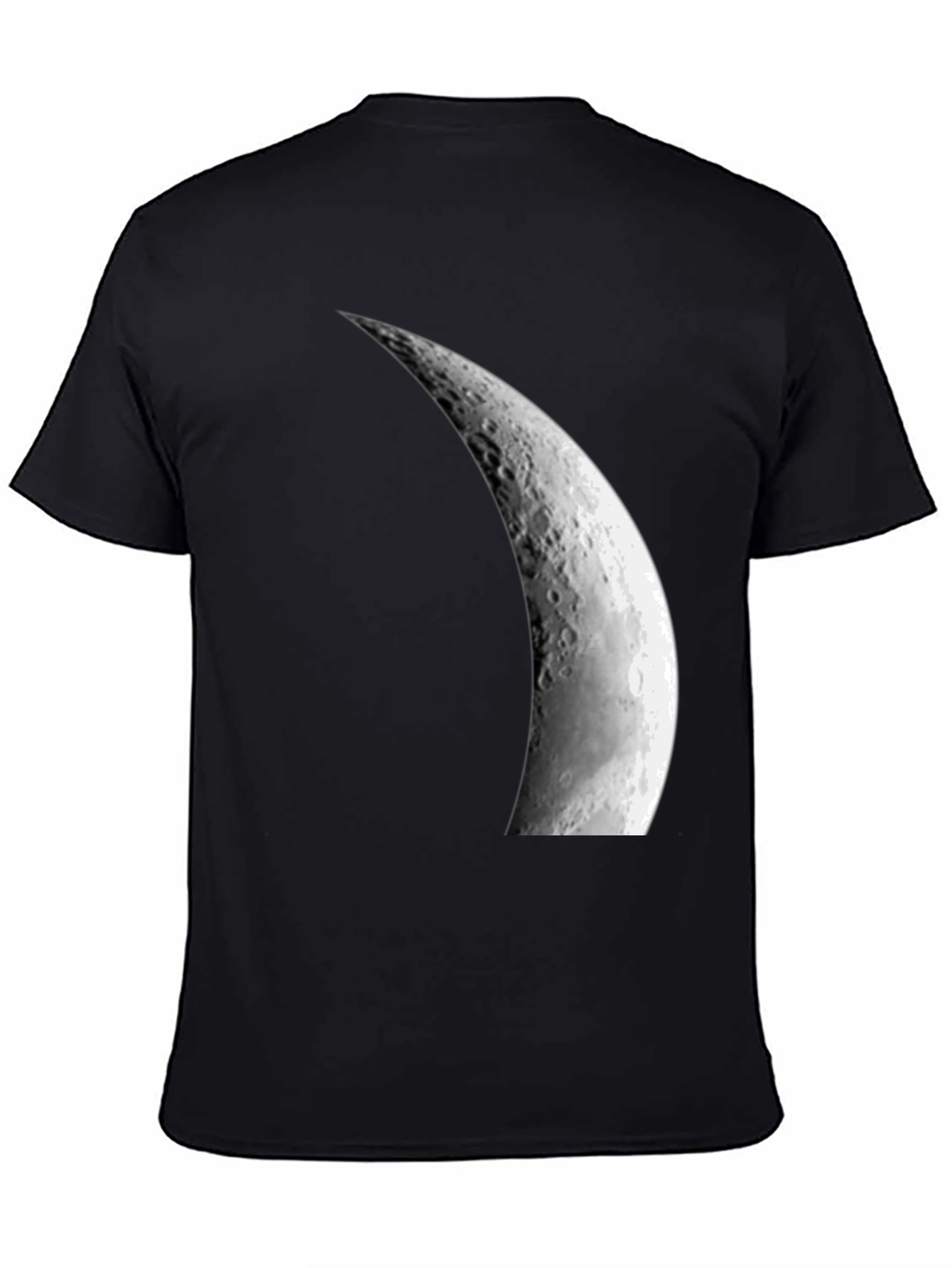 Waxing Crescent Moon Graphic Black T-Shirt
