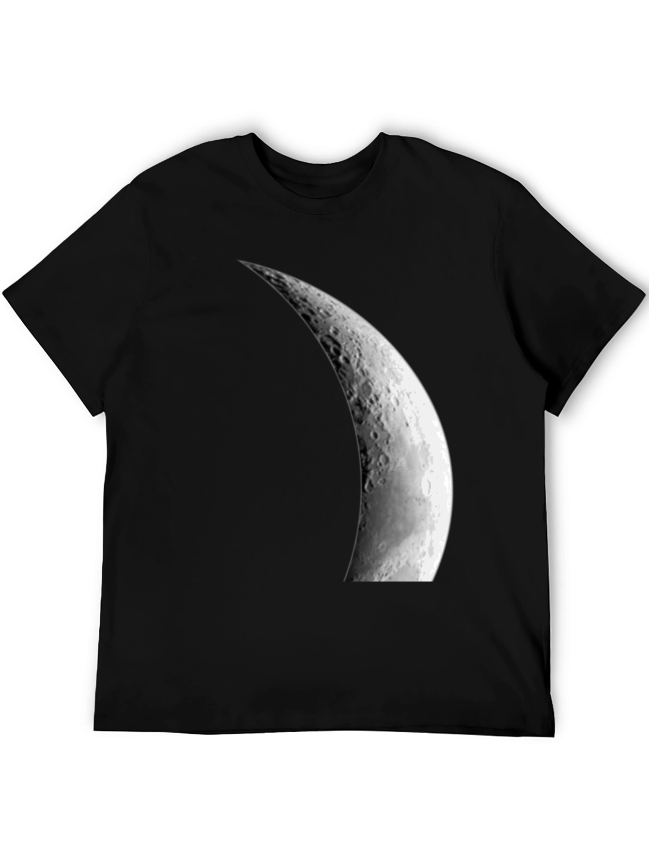 Waxing Crescent Moon Graphic Black T-Shirt