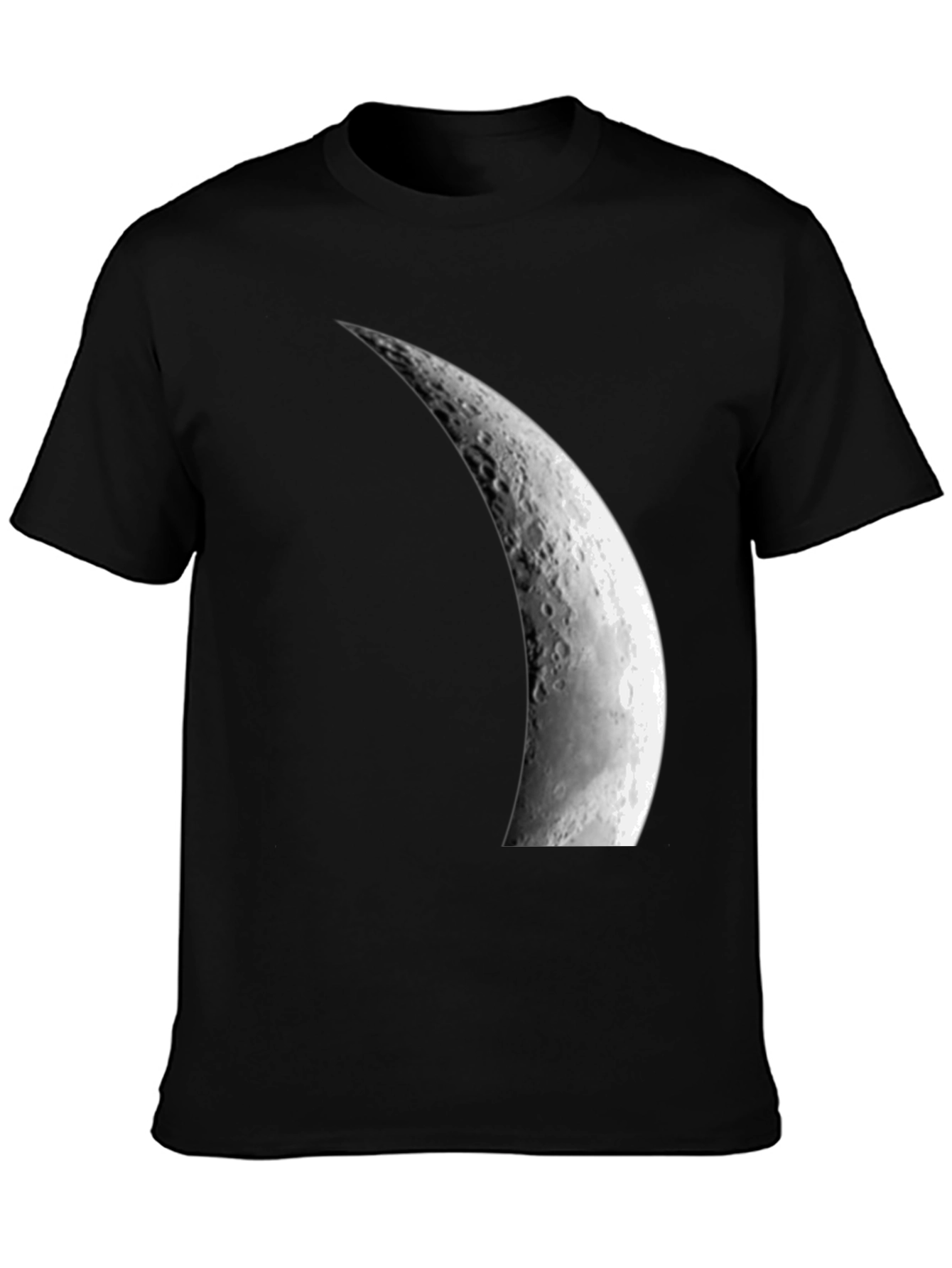 Waxing Crescent Moon Graphic Black T-Shirt