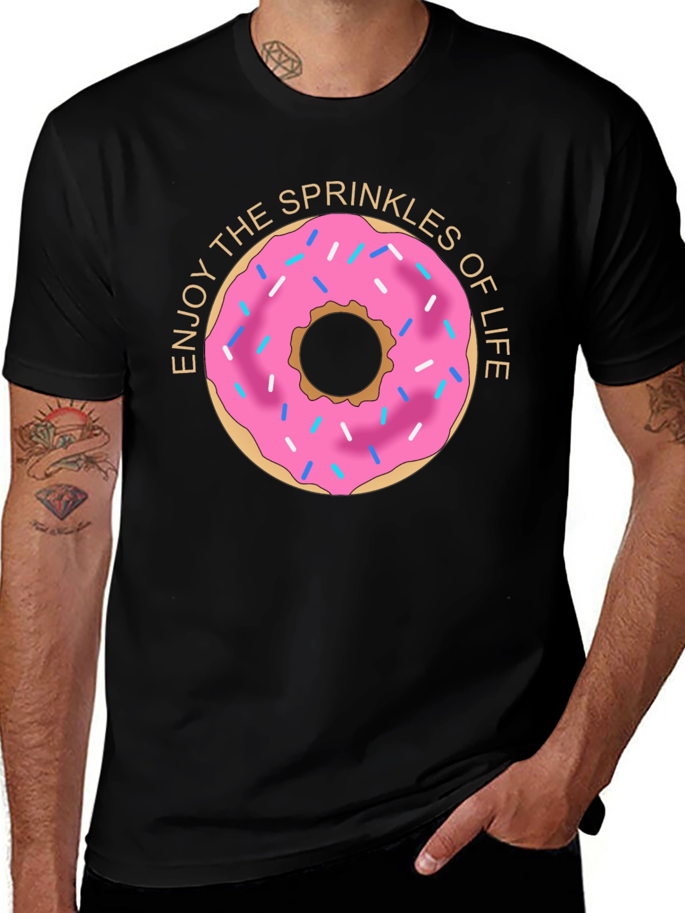 Enjoy Sprinkles Donut Graphic T-Shirt