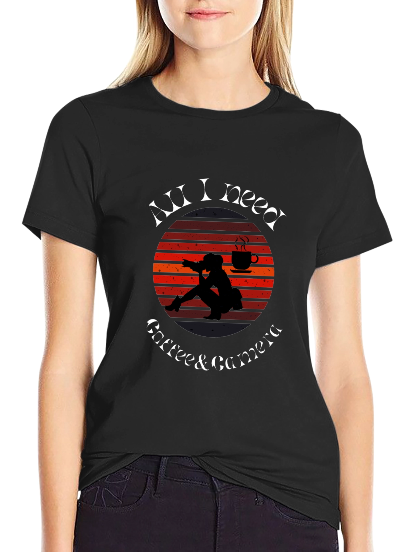 All I Need Coffee Camera T-Shirt